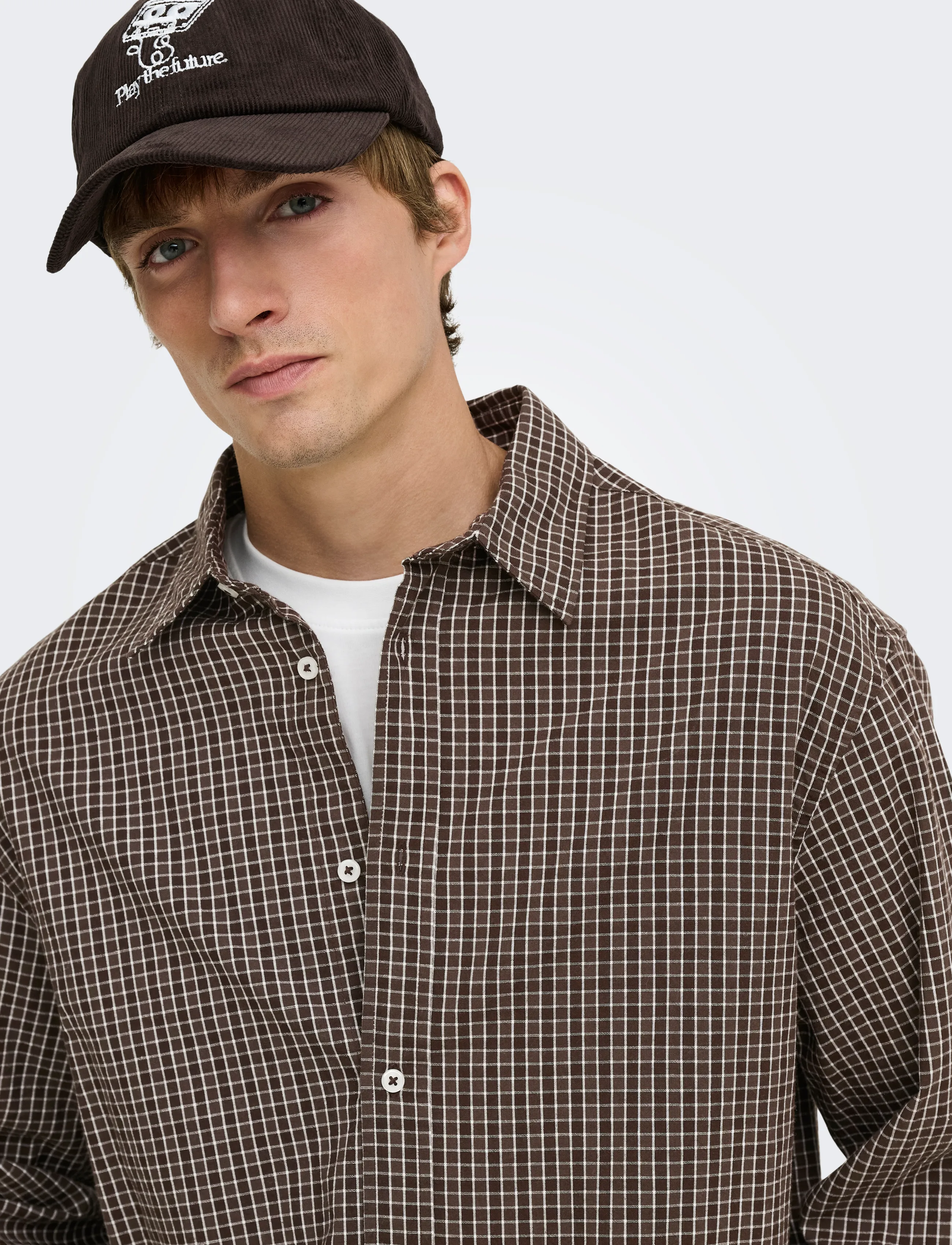 ONLY & SONS - ONSTOMMY CHECK SHIRT RLX NOOS - checkered shirts - greige - 5