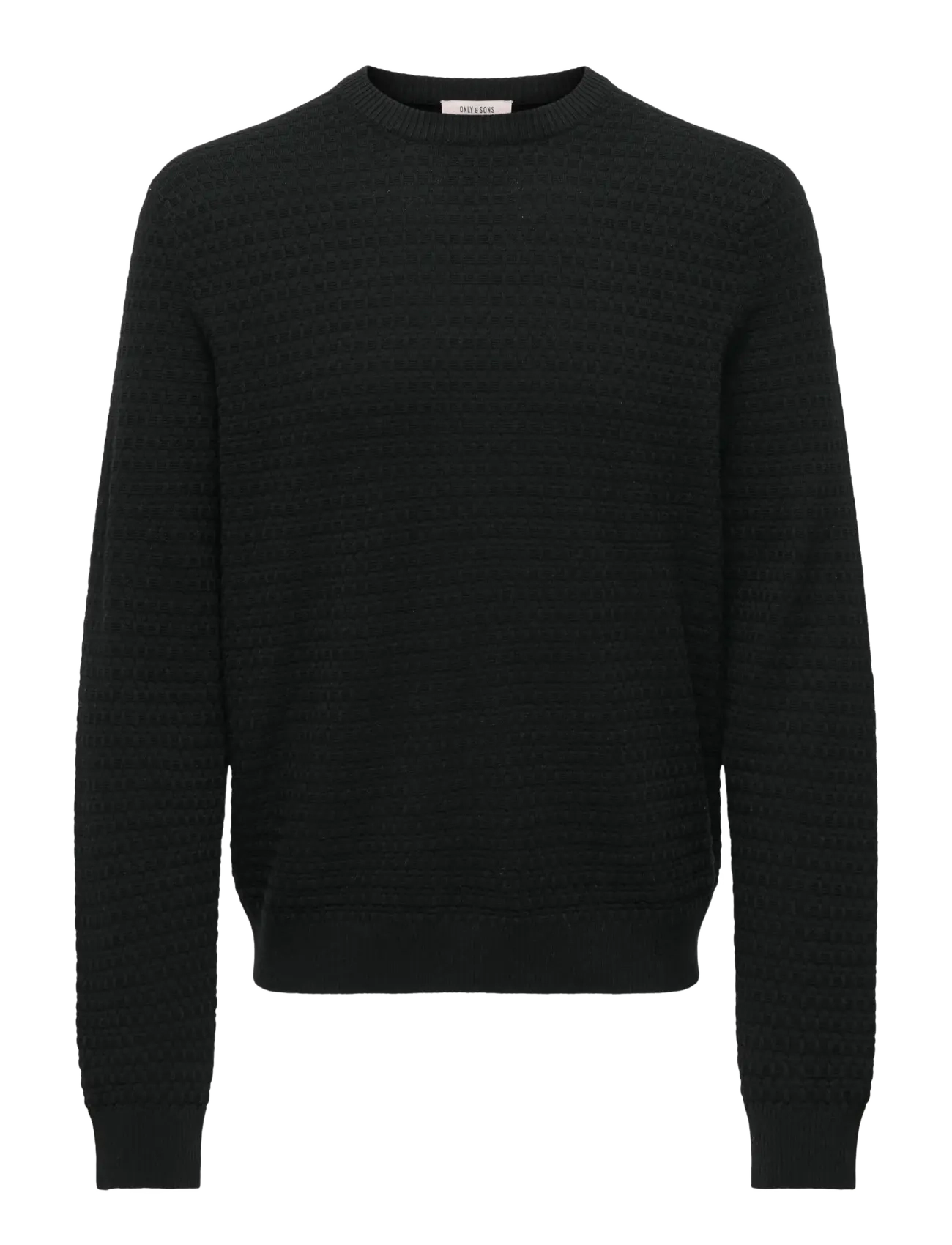 ONLY & SONS ONSLOUI LS STRUCTURE CREW REG NOOS - Kudumid - BLACK / black