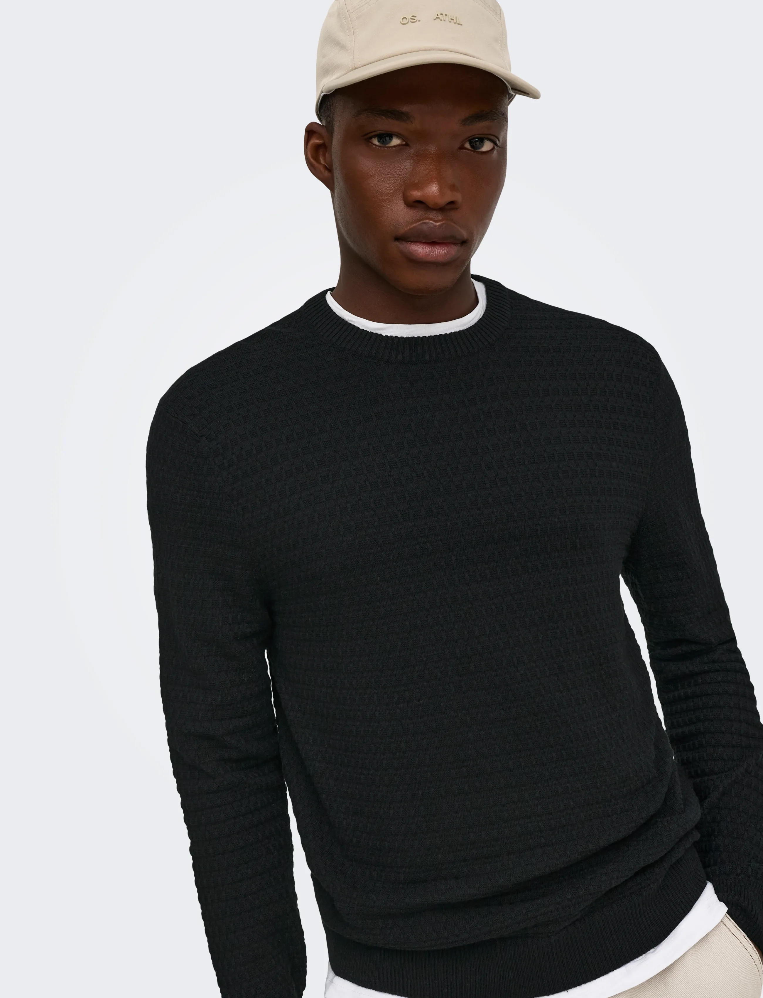 ONLY & SONS Onsloui Ls Structure Crew Reg Noos stickade tröjor herr – bild 6