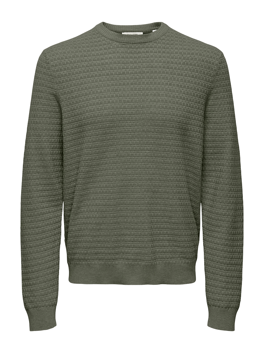 ONLY & SONS - ONSLOUI LS STRUCTURE CREW REG NOOS - castor gray - 1