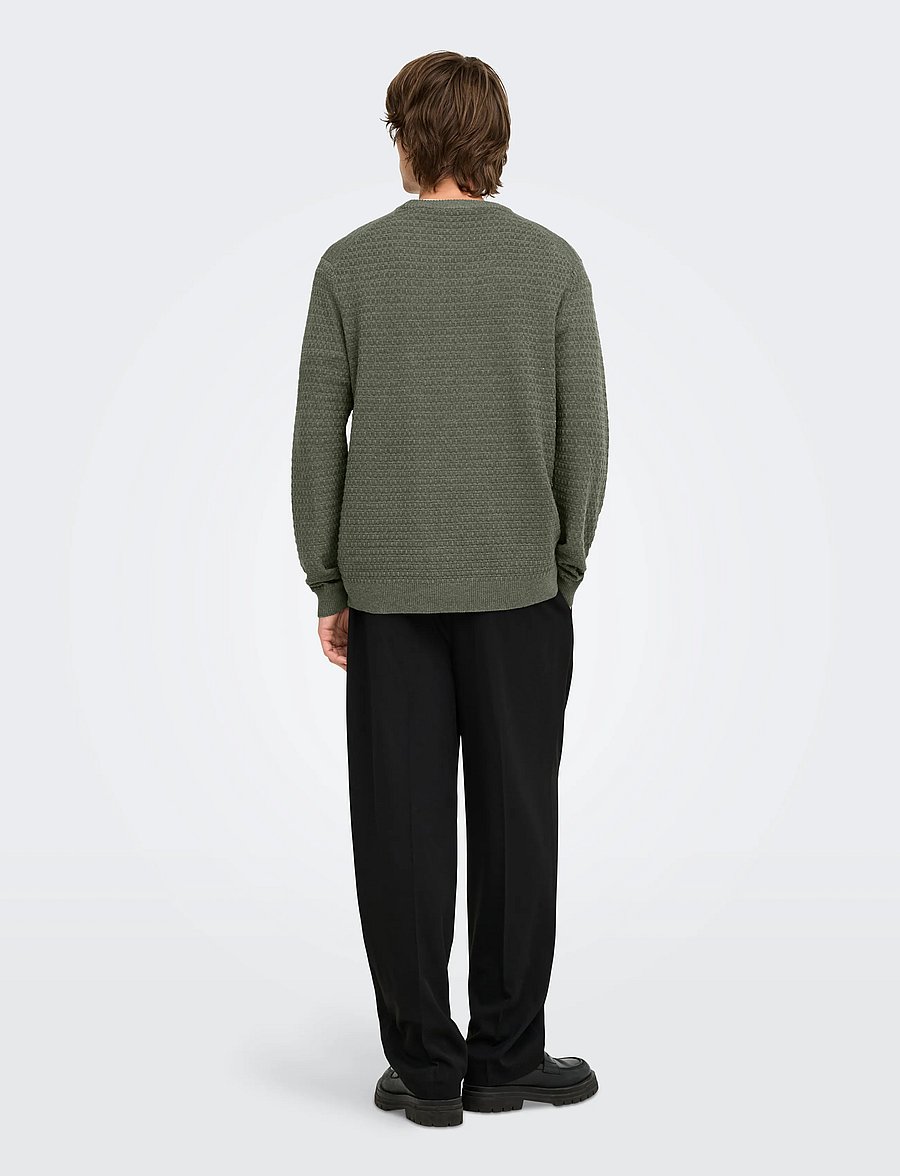 ONLY & SONS - ONSLOUI LS STRUCTURE CREW REG NOOS - castor gray - 3