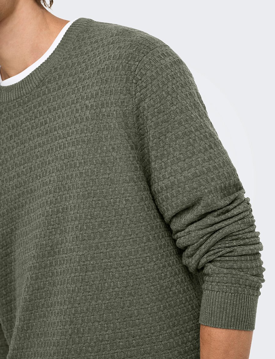 ONLY & SONS - ONSLOUI LS STRUCTURE CREW REG NOOS - castor gray - 5