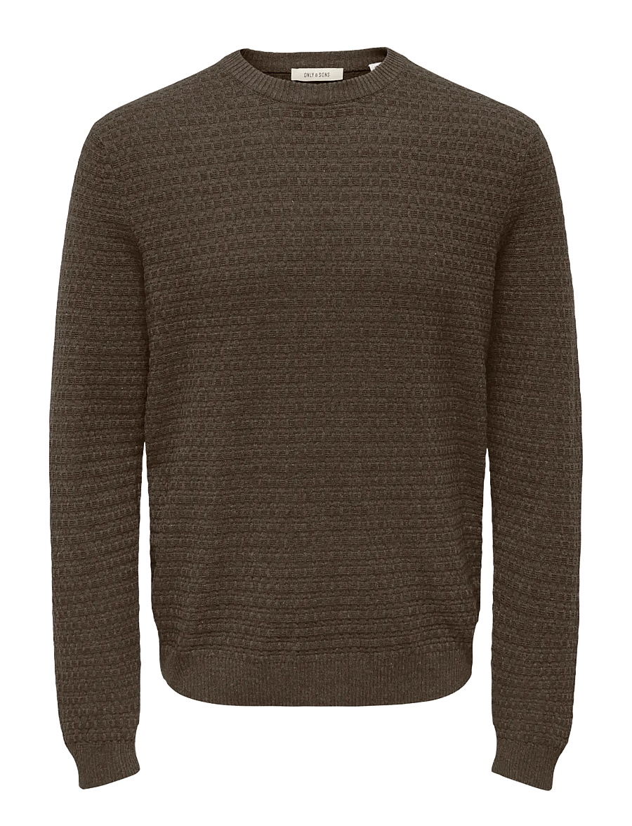 ONLY & SONS - ONSLOUI LS STRUCTURE CREW REG NOOS - coffee bean - 1