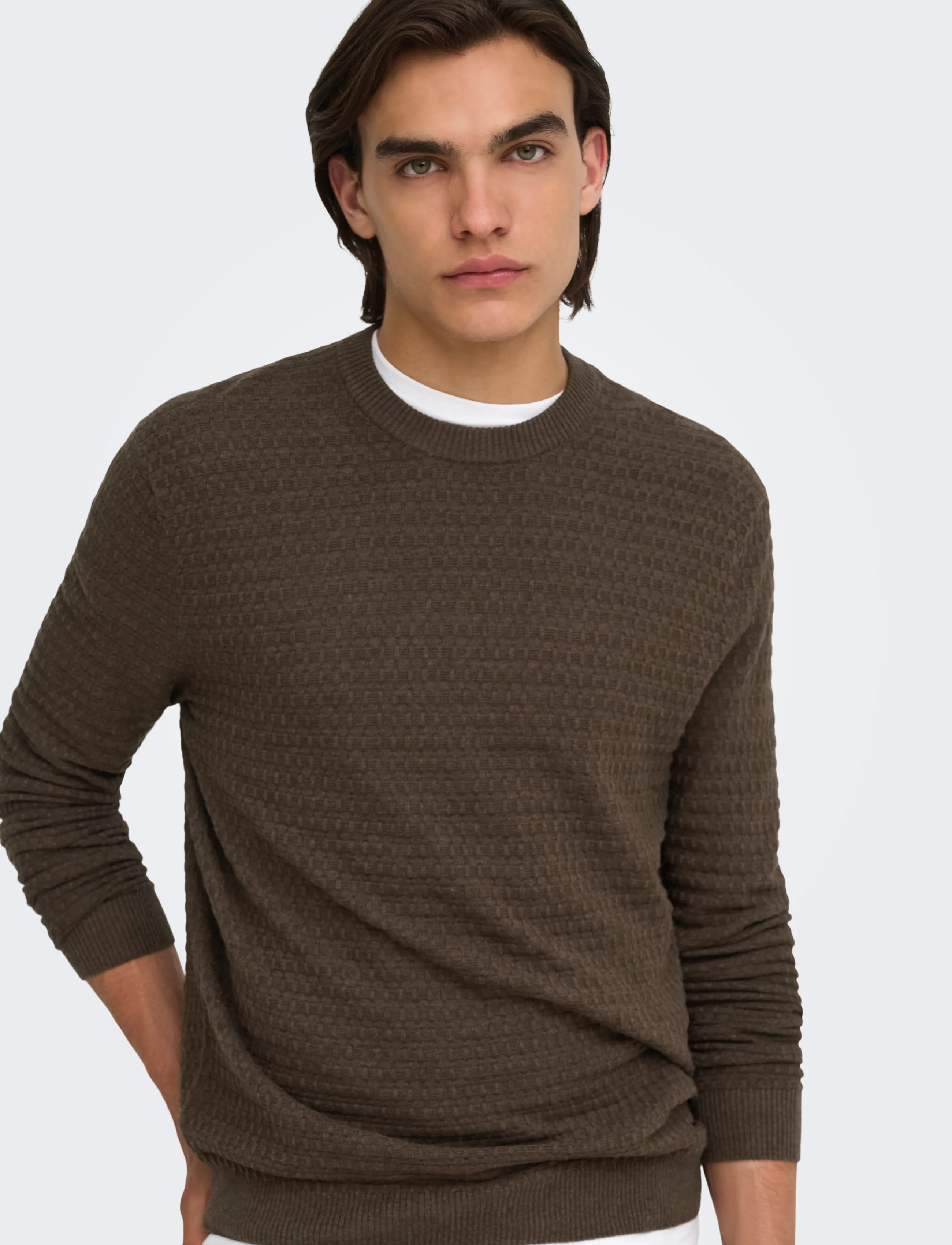 ONLY & SONS - ONSLOUI LS STRUCTURE CREW REG NOOS - coffee bean - 5