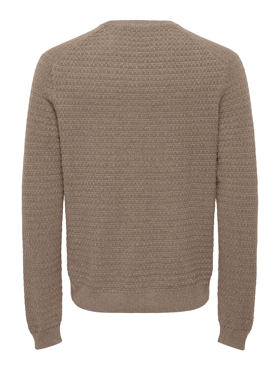 ONLY & SONS - ONSLOUI LS STRUCTURE CREW REG NOOS - Ümara kaelusega - desert taupe - 2