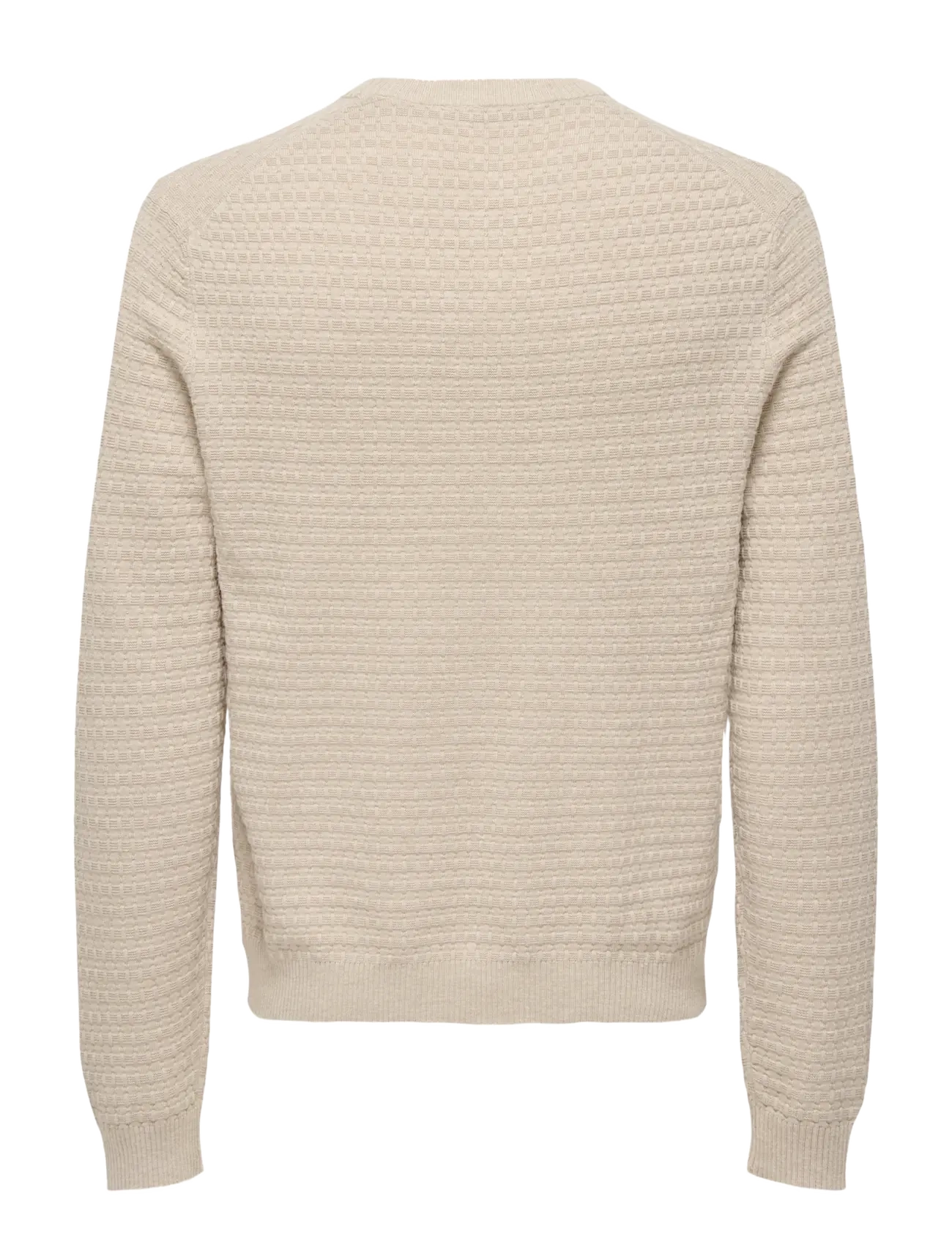 ONLY & SONS - ONSLOUI LS STRUCTURE CREW REG NOOS - oatmeal - 2