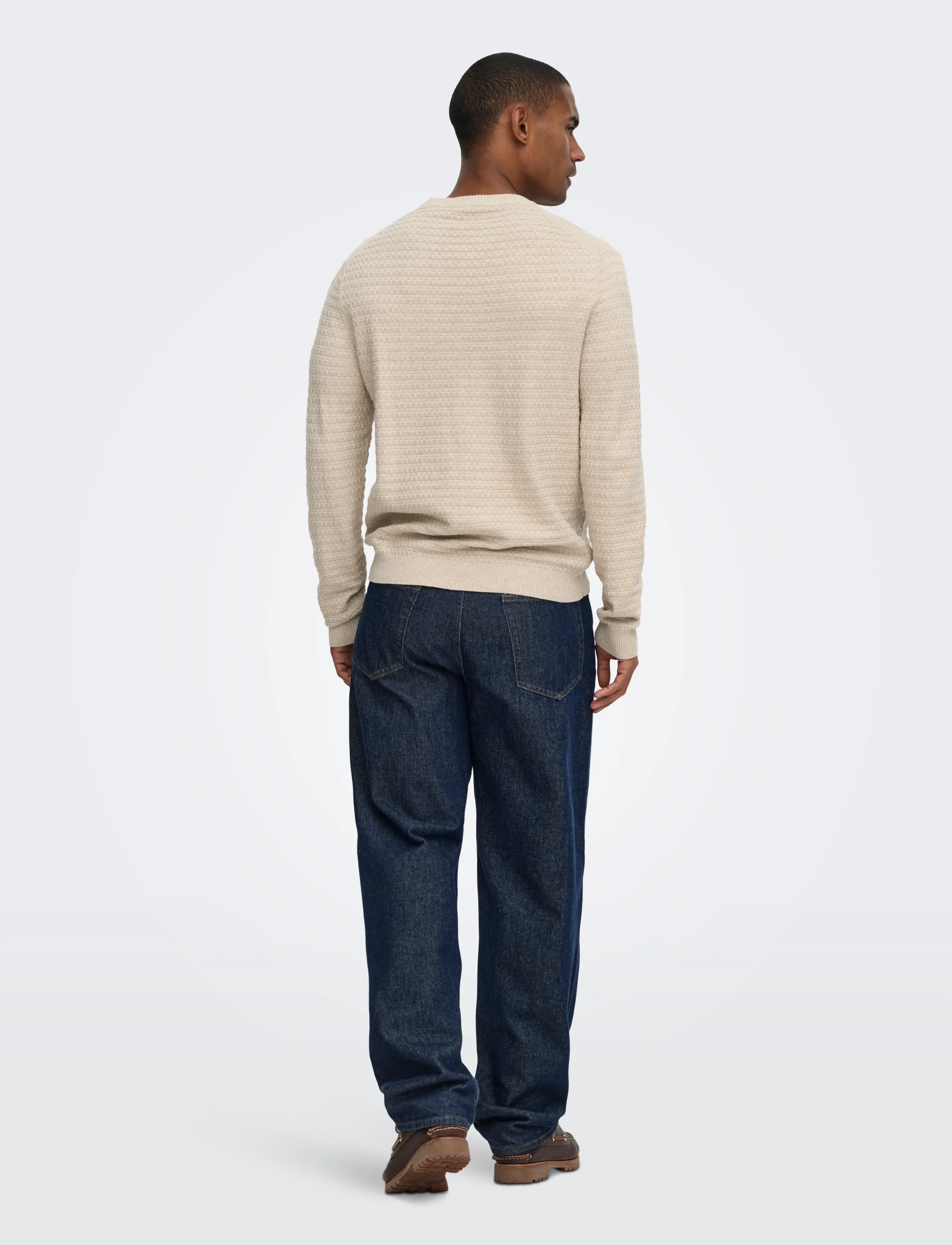 ONLY & SONS - ONSLOUI LS STRUCTURE CREW REG NOOS - oatmeal - 3