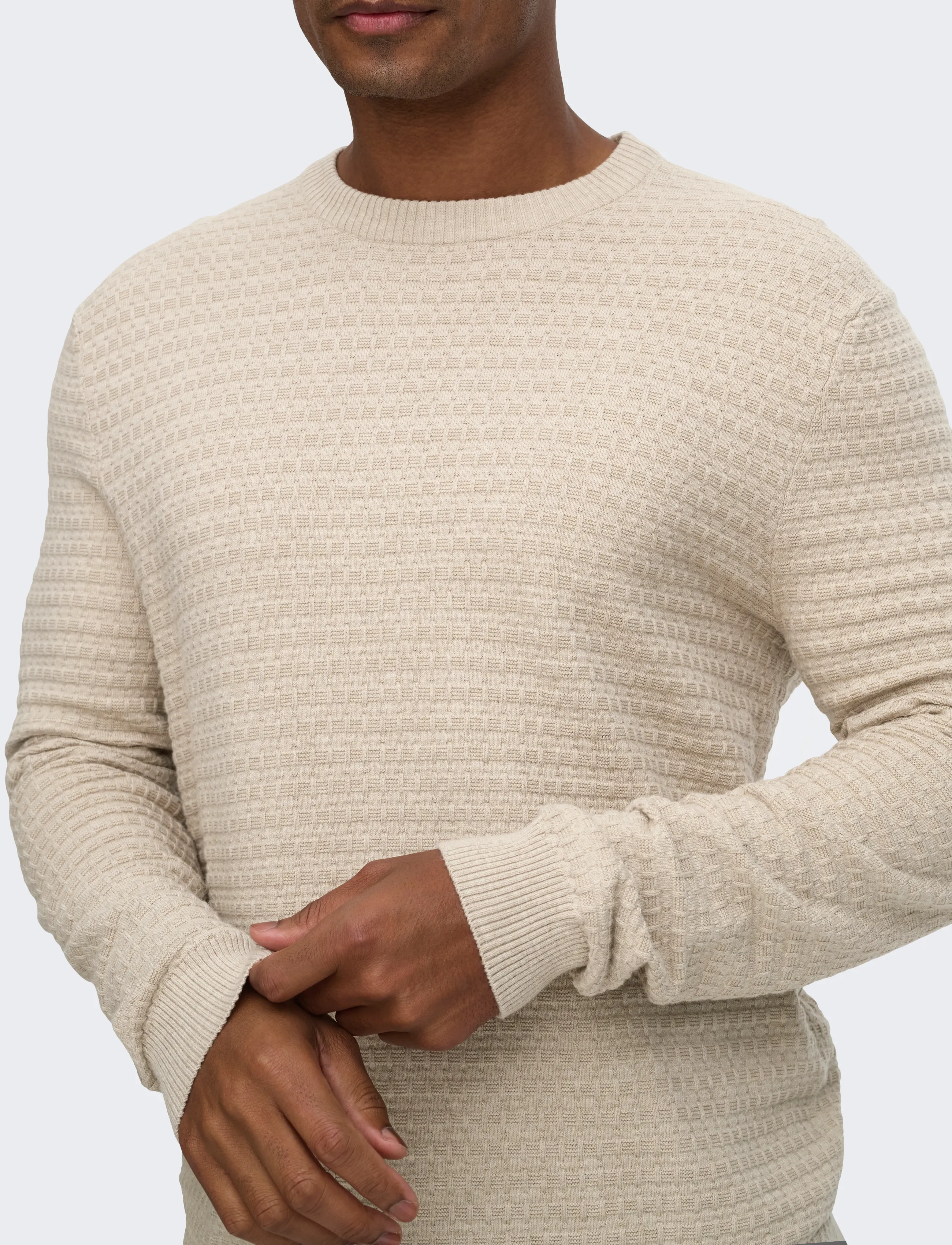 ONLY & SONS - ONSLOUI LS STRUCTURE CREW REG NOOS - oatmeal - 5