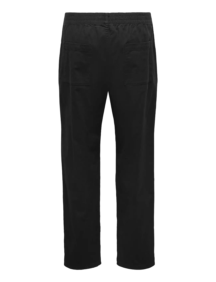 ONLY & SONS - ONSFADE LOOSE SLUB 0571 PANTS VD - freizeithosen - black - 2