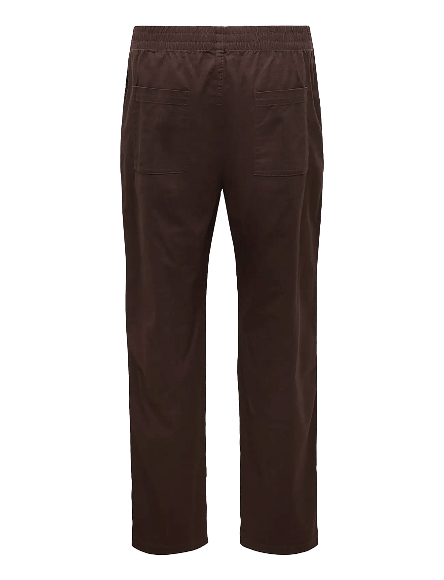 ONLY & SONS - ONSFADE LOOSE SLUB 0571 PANTS VD - casual byxor - coffee bean - 1
