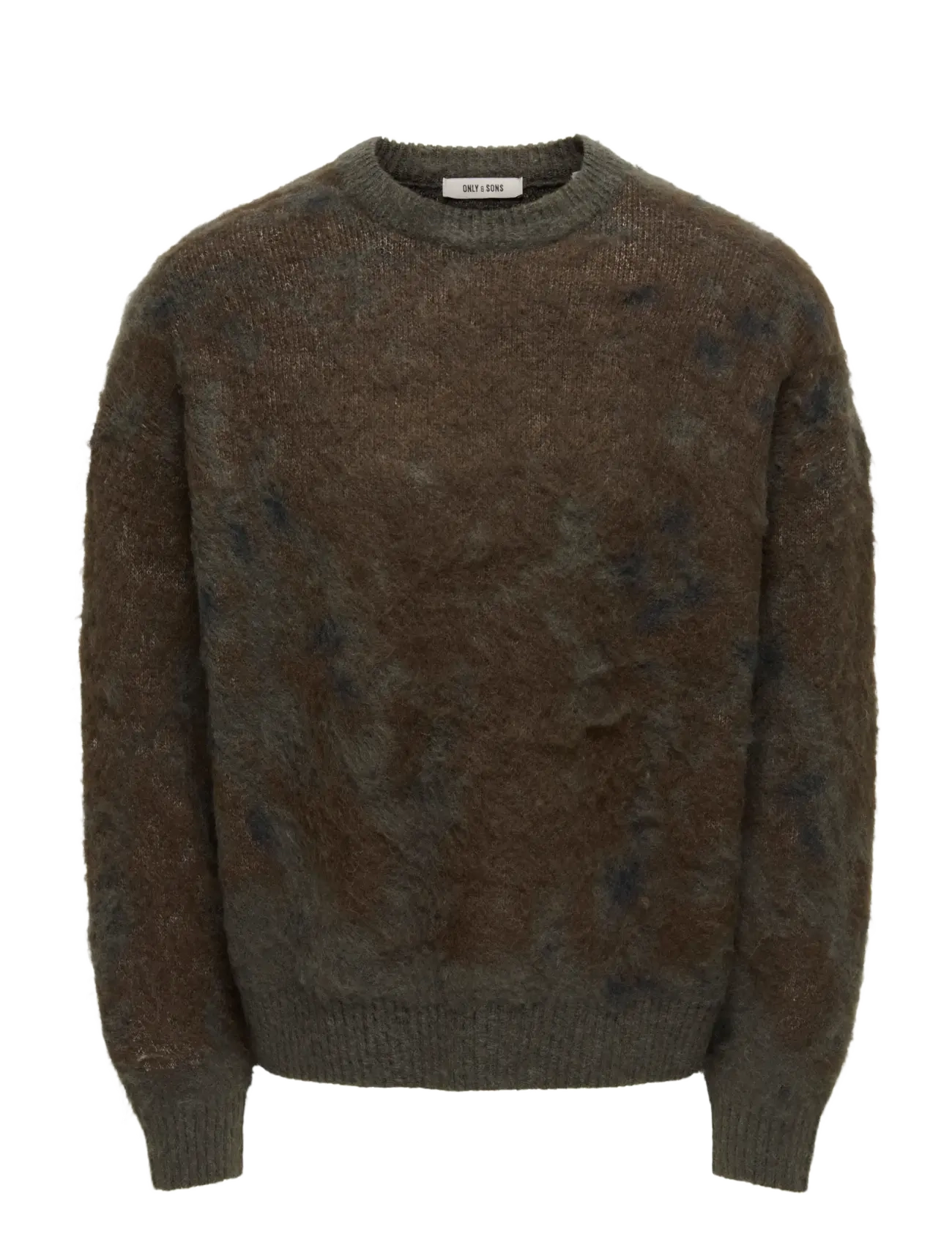 ONLY & SONS ONSWILLIS LS JAQUARD CREW DS WW - Rundhalsad - BELUGA / brown