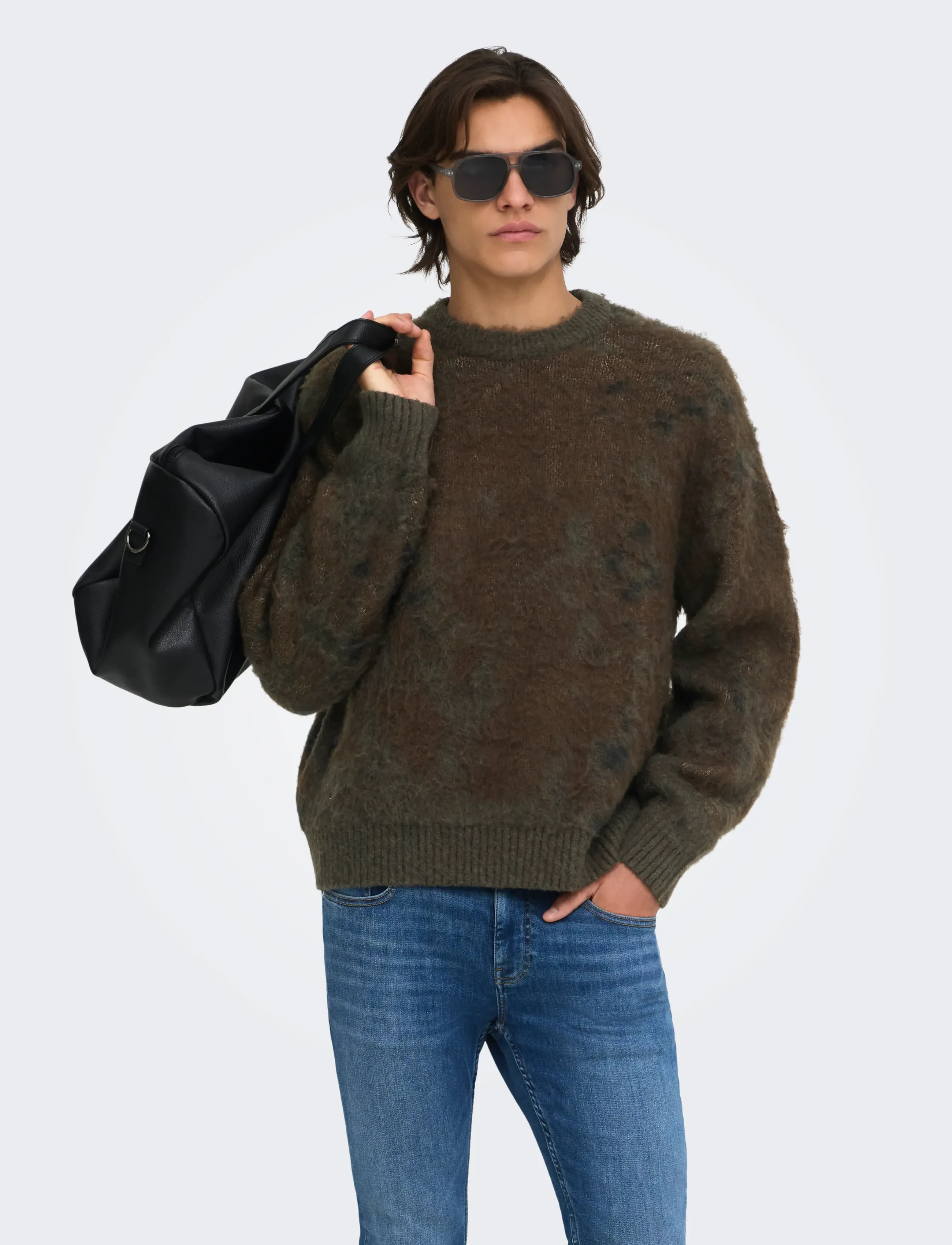 ONLY & SONS - ONSWILLIS LS JAQUARD CREW DS WW - beluga - 0