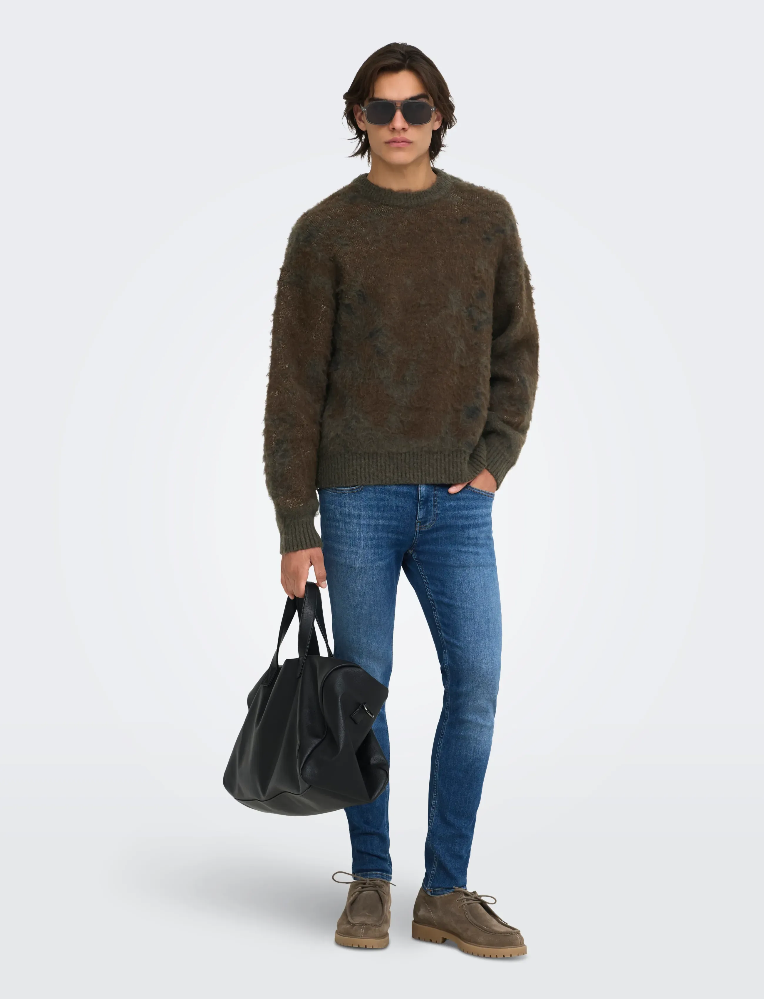 ONLY & SONS - ONSWILLIS LS JAQUARD CREW DS WW - beluga - 4