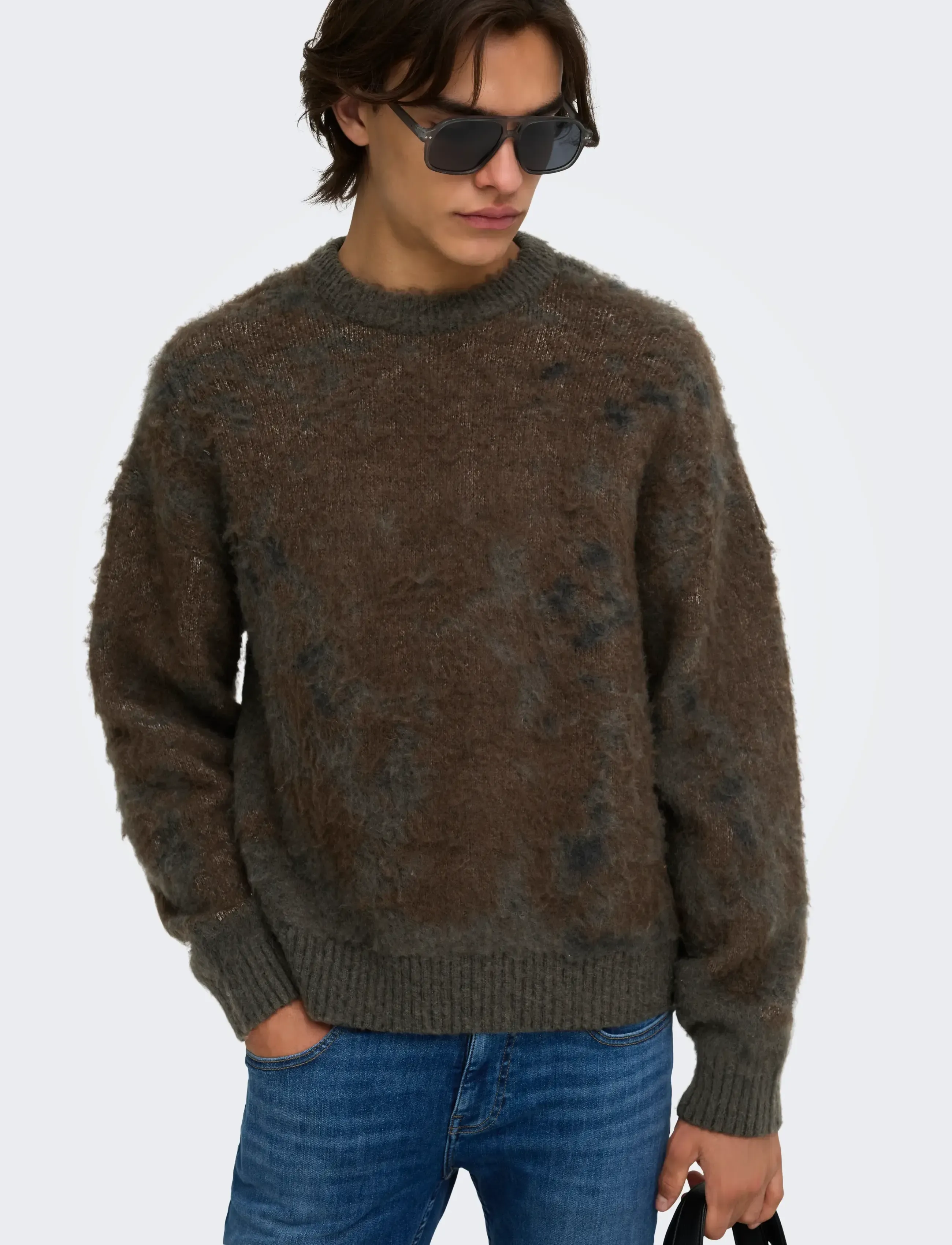 ONLY & SONS - ONSWILLIS LS JAQUARD CREW DS WW - beluga - 5