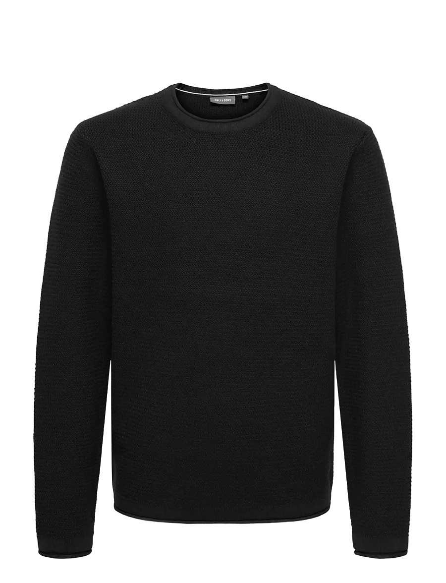 ONLY & SONS - OSJERIC REG 12 STRUC CREW KNIT - black - 0