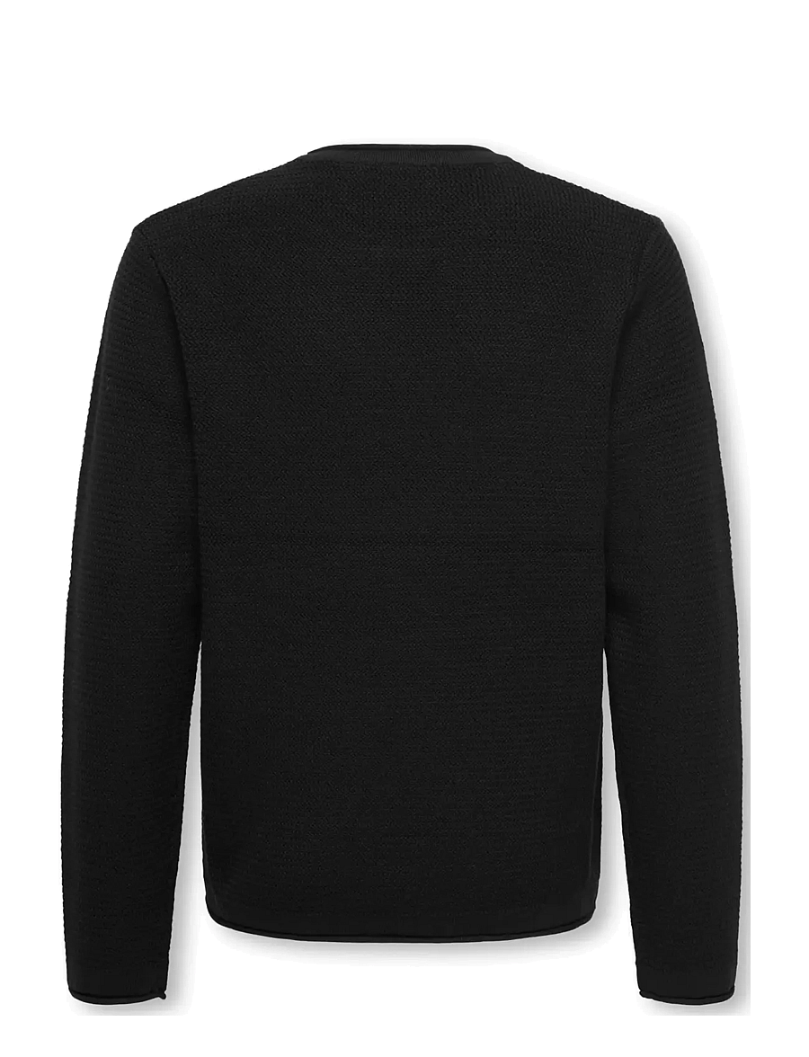 ONLY & SONS - OSJERIC REG 12 STRUC CREW KNIT - black - 1