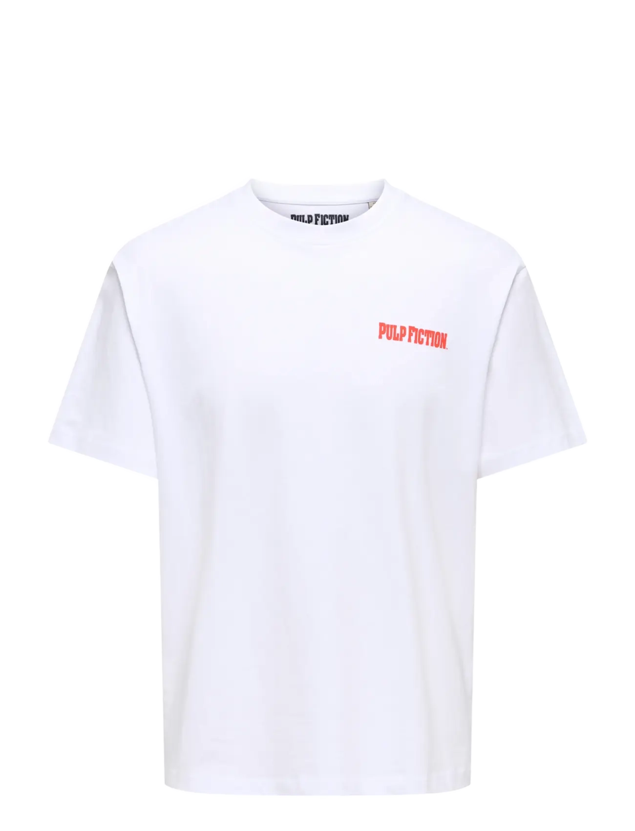 ONLY & SONS ONSPULP FICTION LIFE RLX SS LIC TEE - ONLY & SONS - BRIGHT WHITE / white