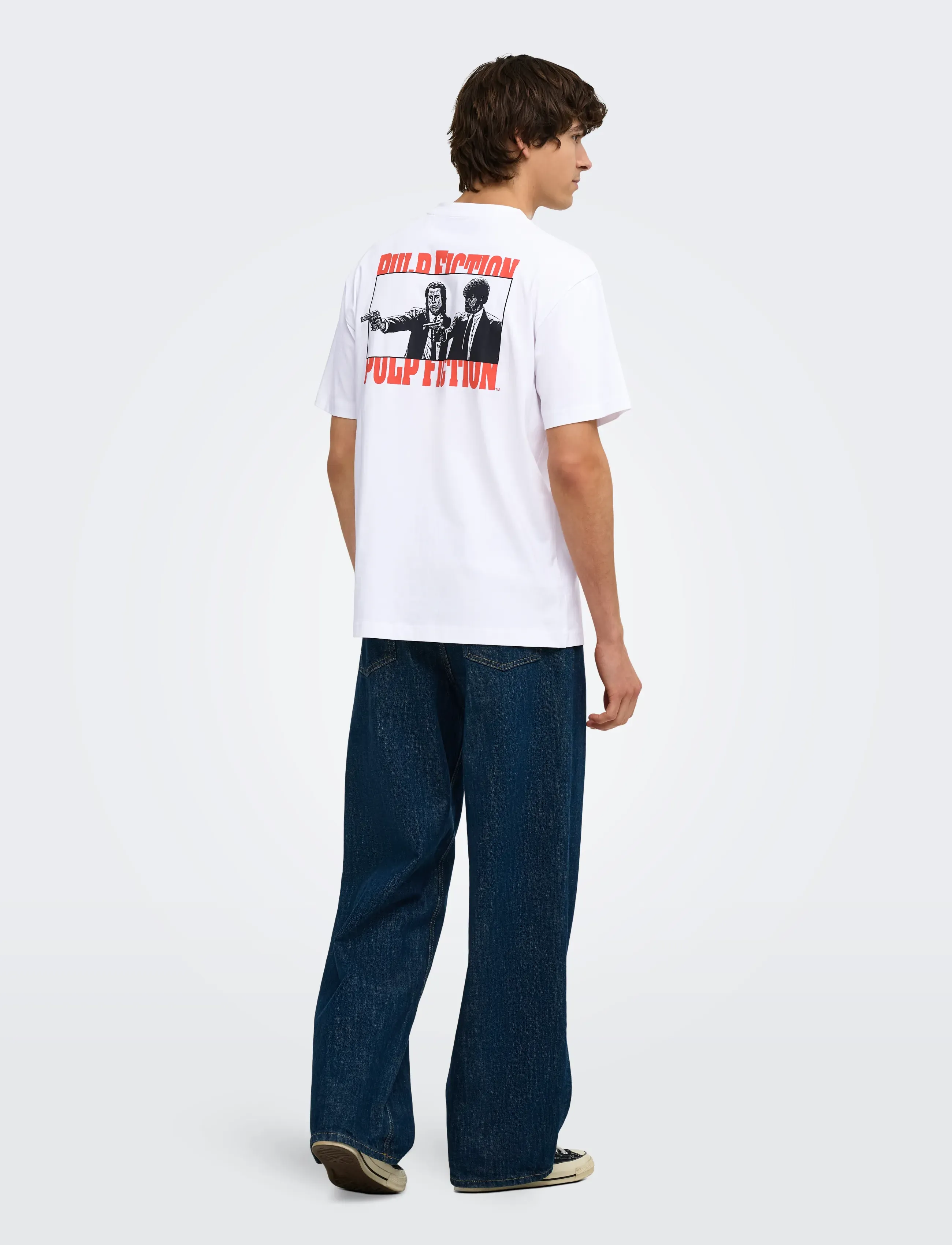 ONLY & SONS - ONSPULP FICTION LIFE RLX SS LIC TEE - short-sleeved t-shirts - bright white - 4