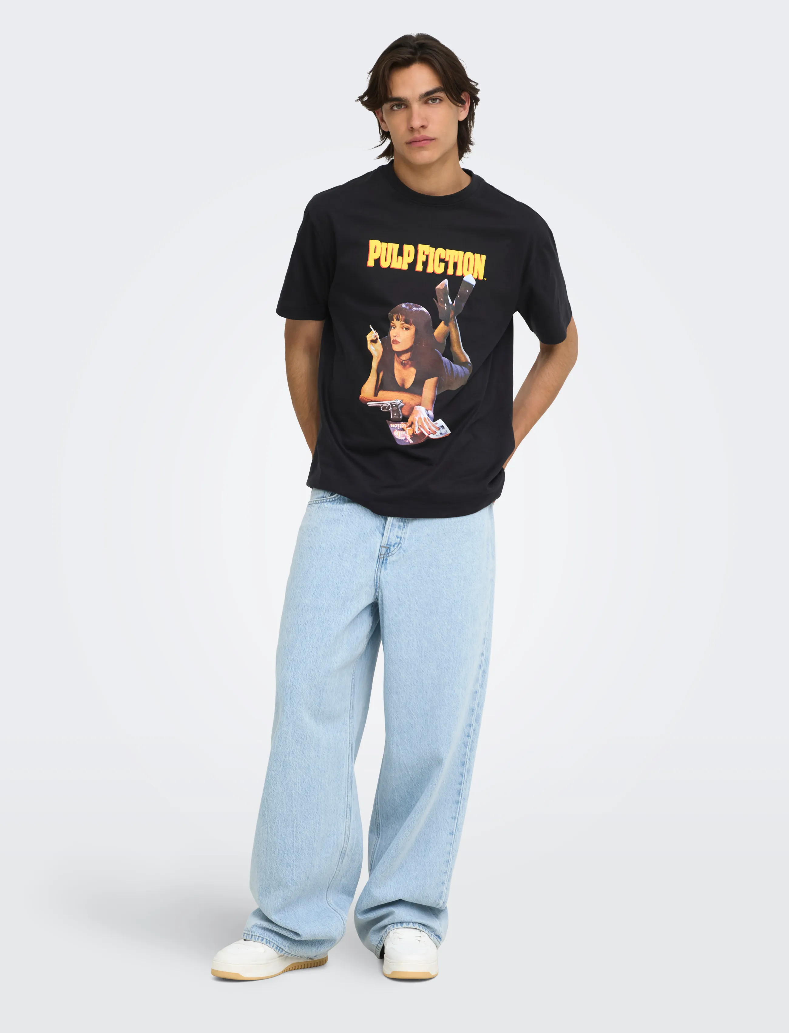 ONLY & SONS - ONSPULP FICTION LIFE RLX SS LIC TEE - jet black - 4