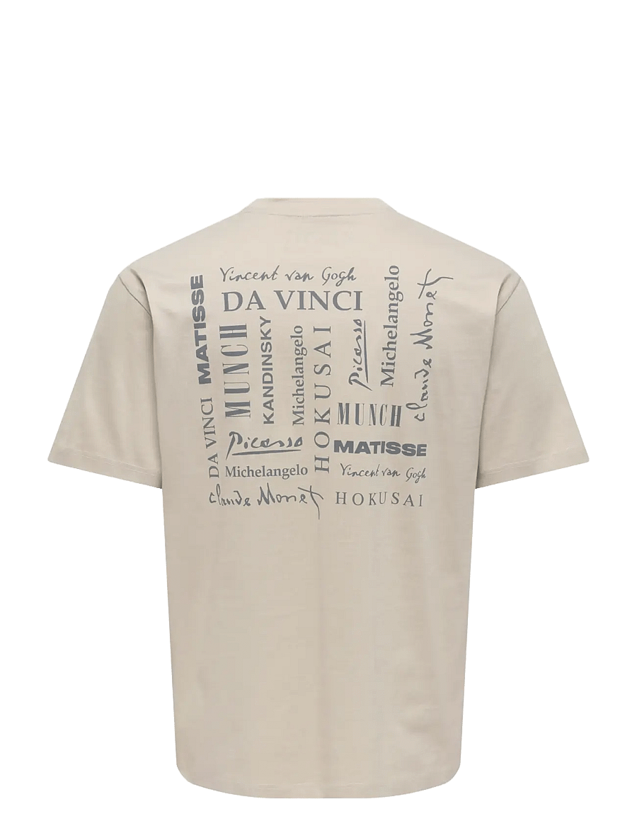 ONLY & SONS - ONSART LIFE RLX SS LIC TEE - silver lining - 2