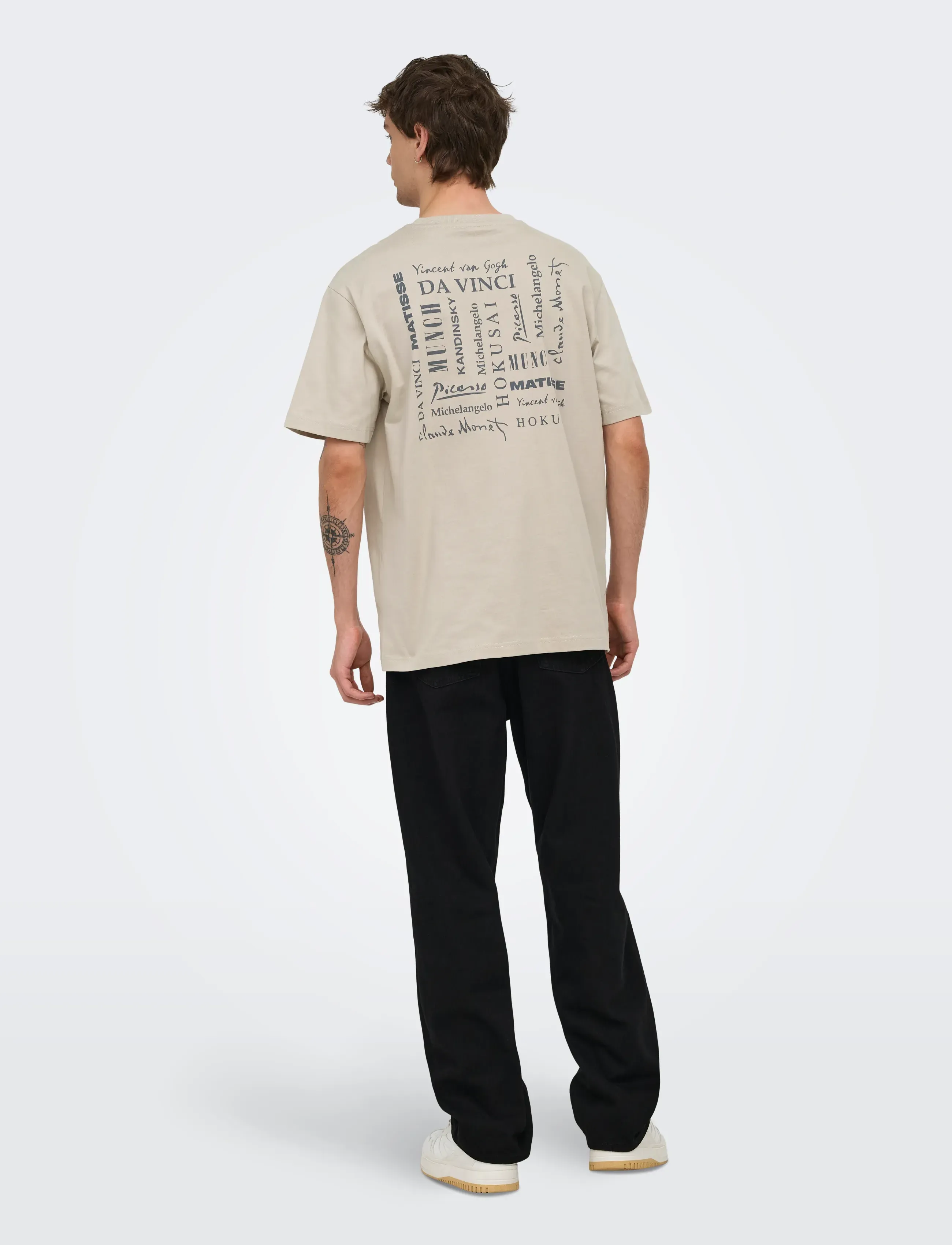 ONLY & SONS - ONSART LIFE RLX SS LIC TEE - silver lining - 4