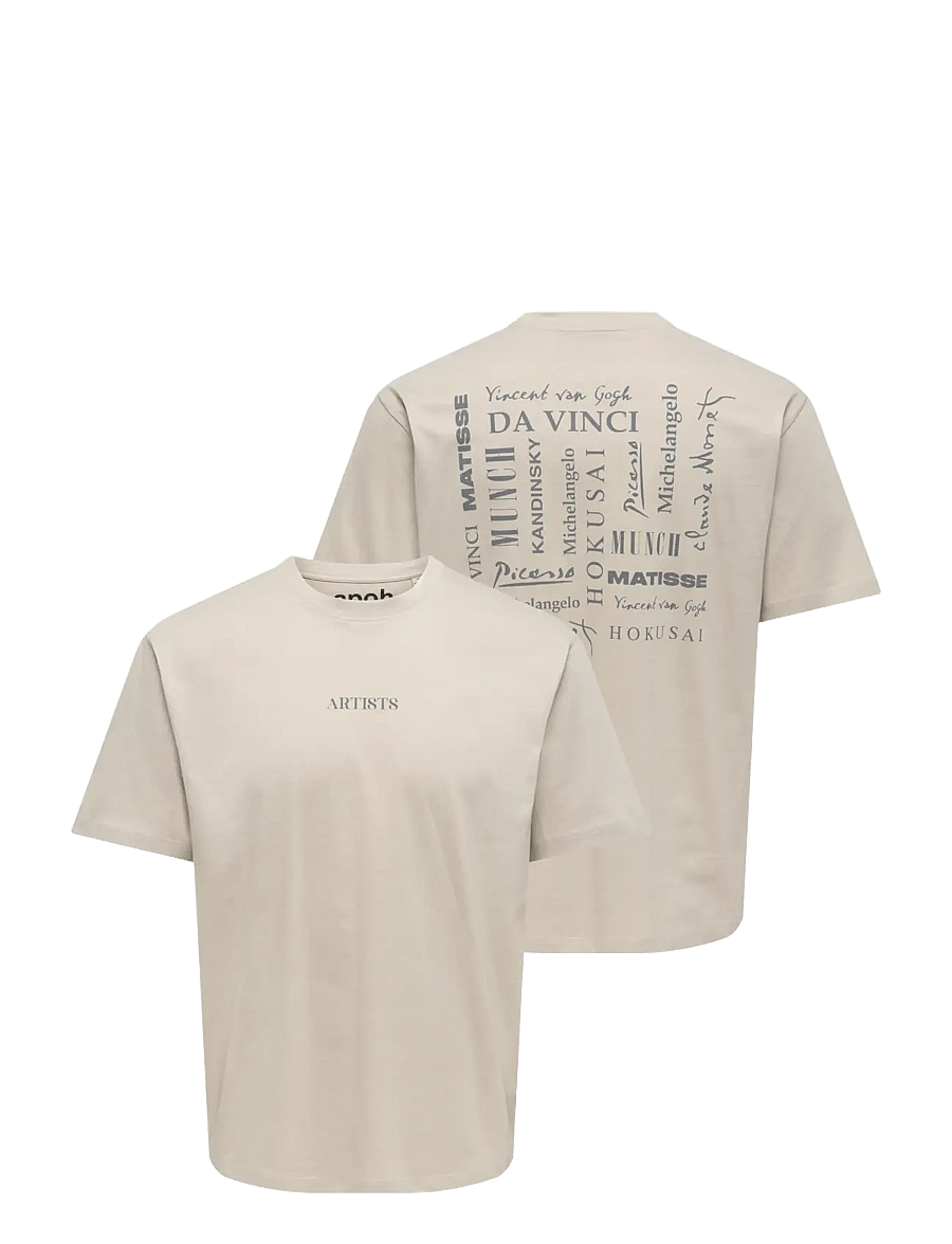 ONLY & SONS - ONSART LIFE RLX SS LIC TEE - silver lining - 3