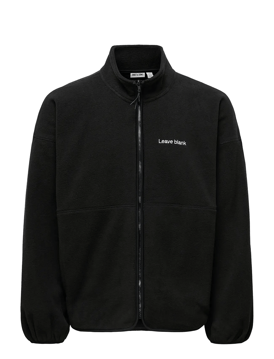 ONLY & SONS - ONSASGER LIFE OVZ LS ZIP HIGH NECK LB - black onyx - 0