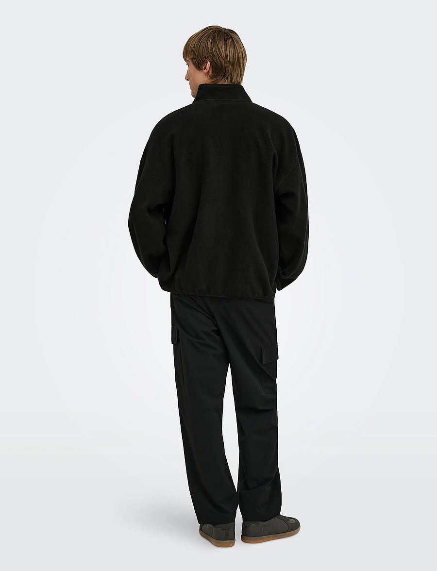 ONLY & SONS - ONSASGER LIFE OVZ LS ZIP HIGH NECK LB - efterårsjakker - black onyx - 3