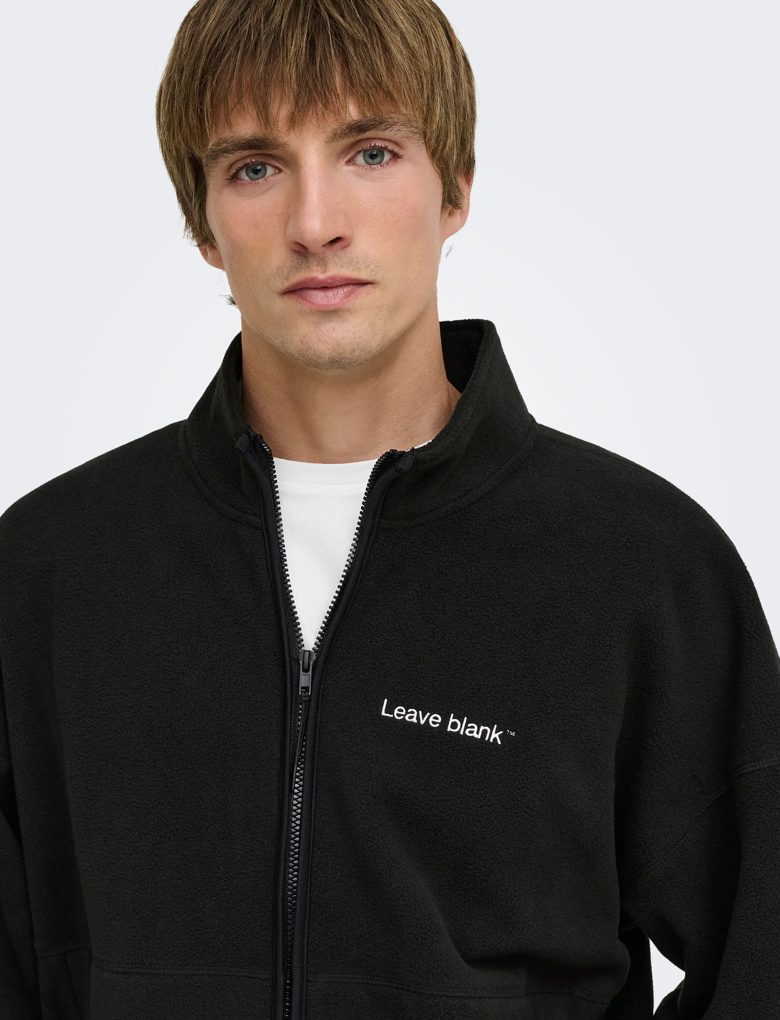 ONLY & SONS - ONSASGER LIFE OVZ LS ZIP HIGH NECK LB - sweatshirts - black onyx - 5