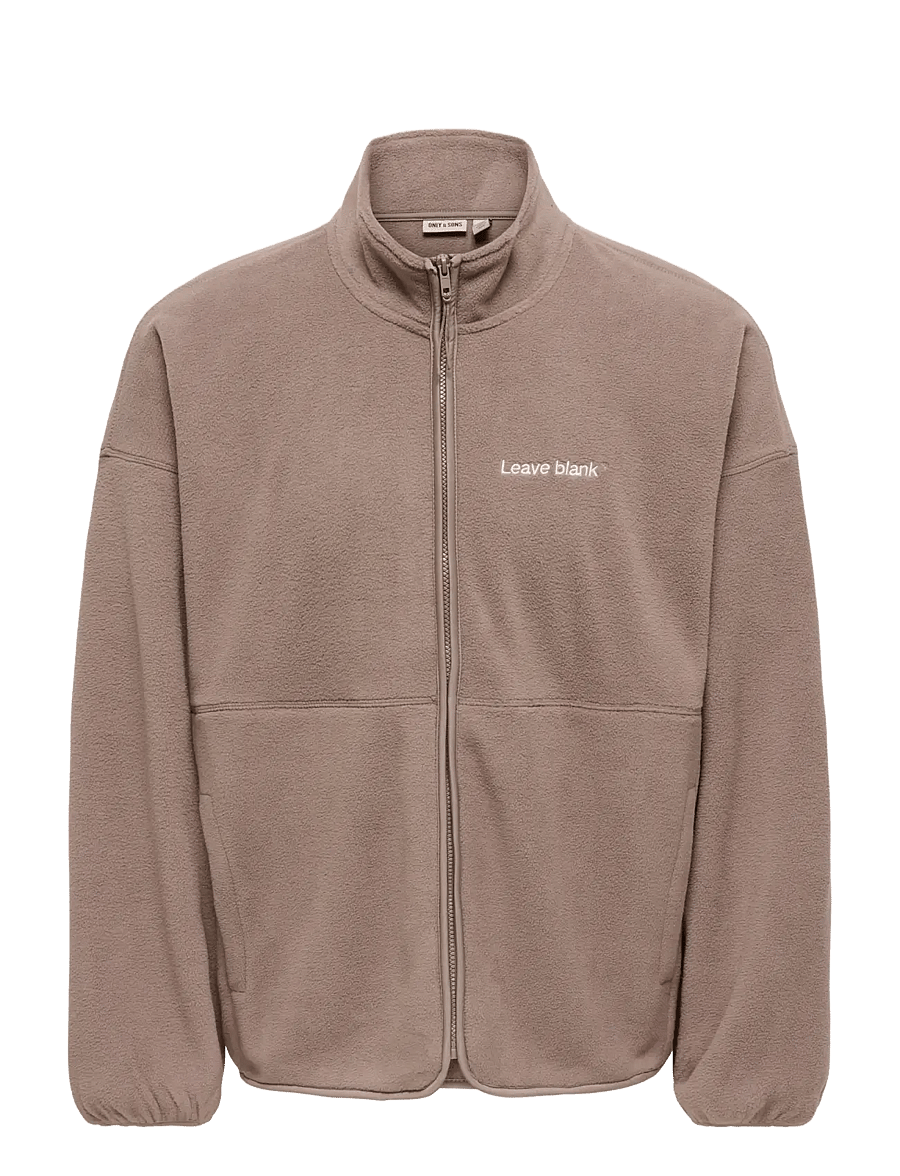ONLY & SONS - ONSASGER LIFE OVZ LS ZIP HIGH NECK LB - fossil - 0