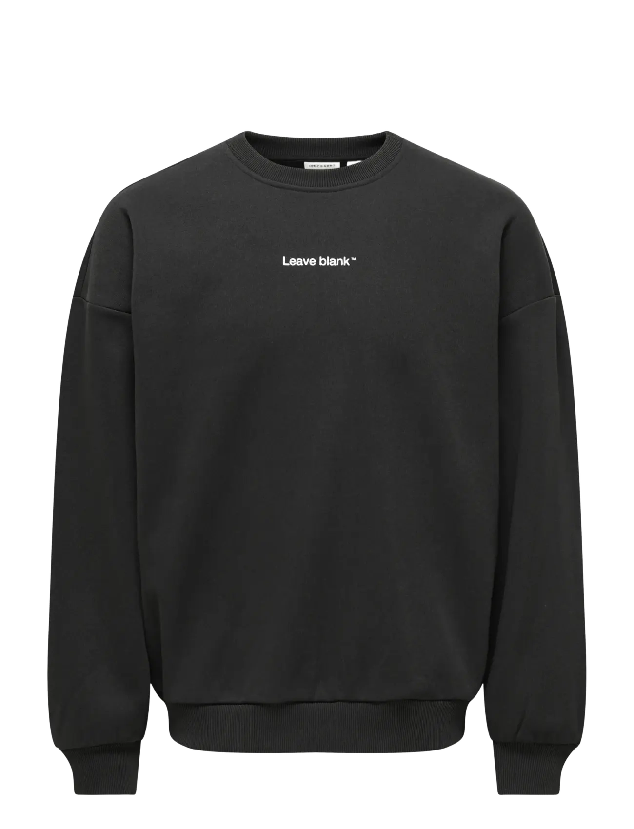 ONLY & SONS Onstyson Ovz Ls Crew Sweat Lb Vd, XL, Black, Sweatshirts & Hættetrøjer > Sweatshirts, Herre