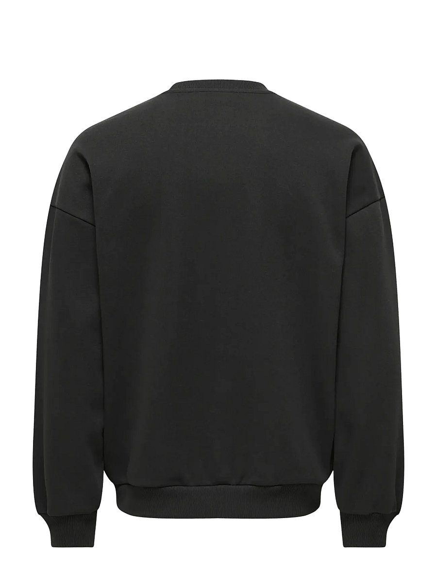 ONLY & SONS - ONSTYSON OVZ LS CREW SWEAT LB VD - sweatshirts - black onyx - 1