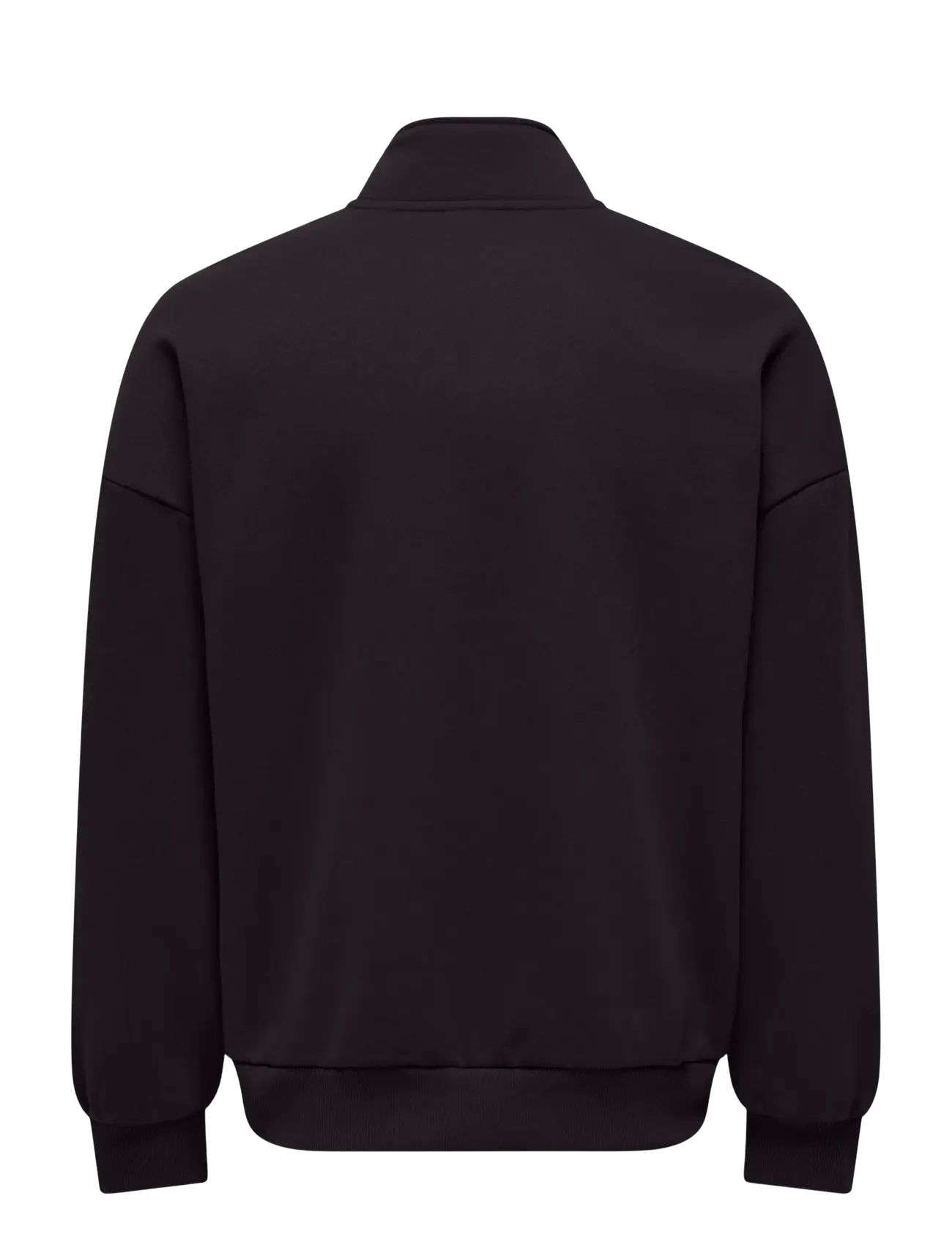 ONLY & SONS - ONSTYSON OVZ LS HALF ZIP HIGH NECK LB - black onyx - 1