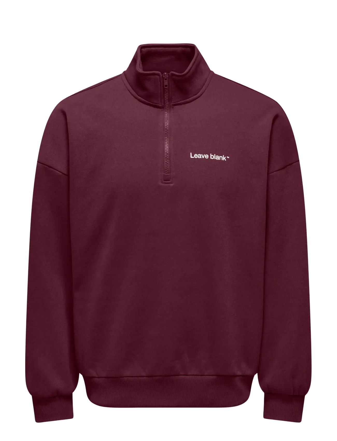 ONLY & SONS Onstyson Ovz Ls Half Zip High Neck Lb, Mænd, Halv Lynlås Høj Hals Sweatshirt, Bordeaux, Str: XS