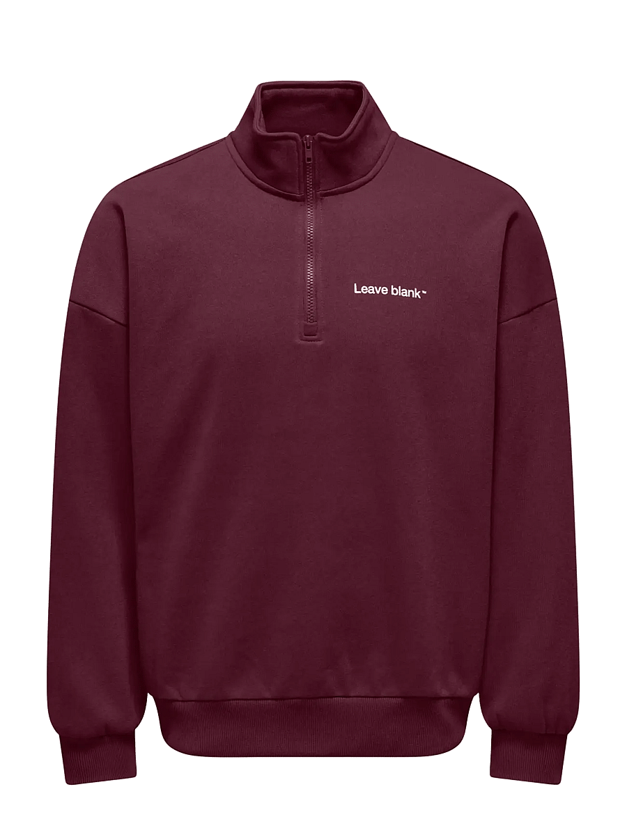 ONLY & SONS - ONSTYSON OVZ LS HALF ZIP HIGH NECK LB - halfzip strik - fig - 0