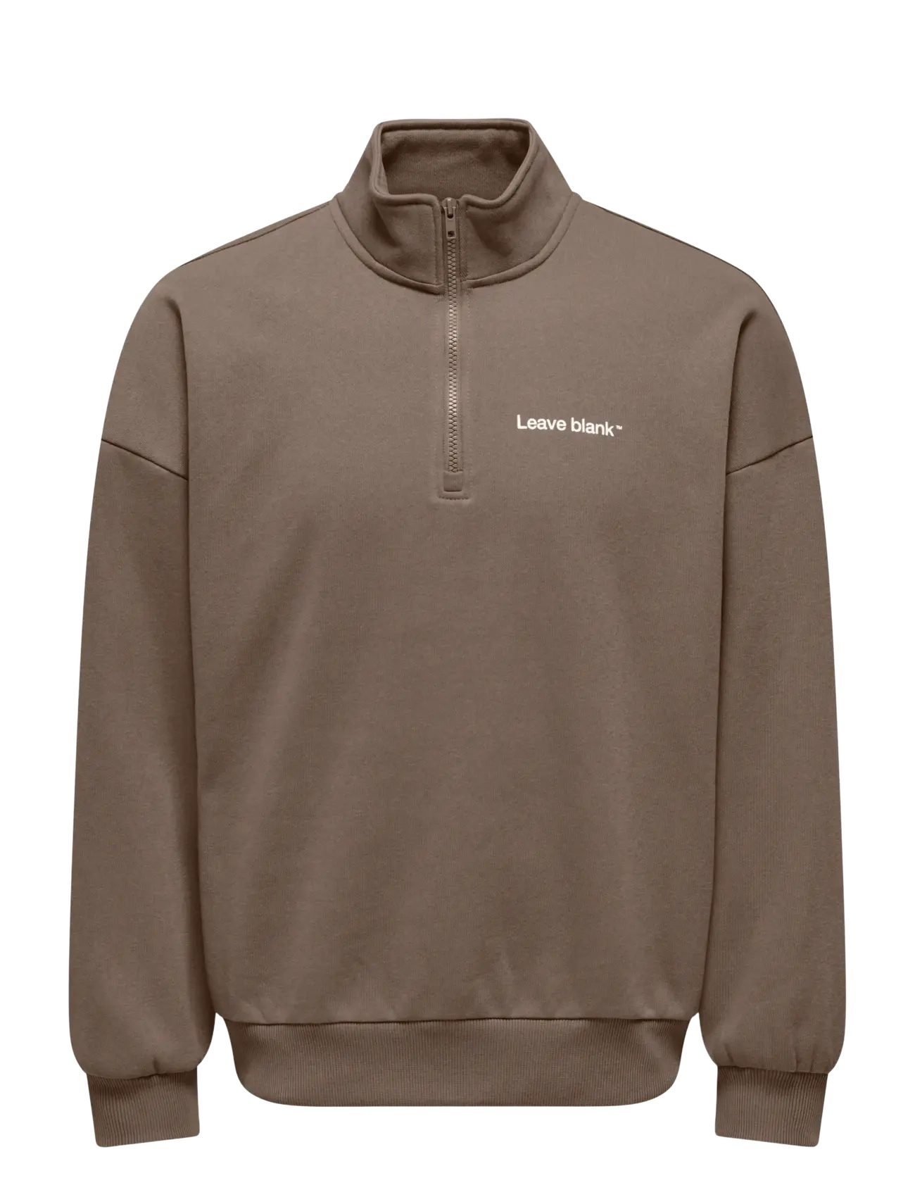 ONLY & SONS Onstyson Ovz Ls Half Zip High Neck Lb, Mænd, Halv Lynlås Høj Hals Sweatshirt, Brun, Str: XXL
