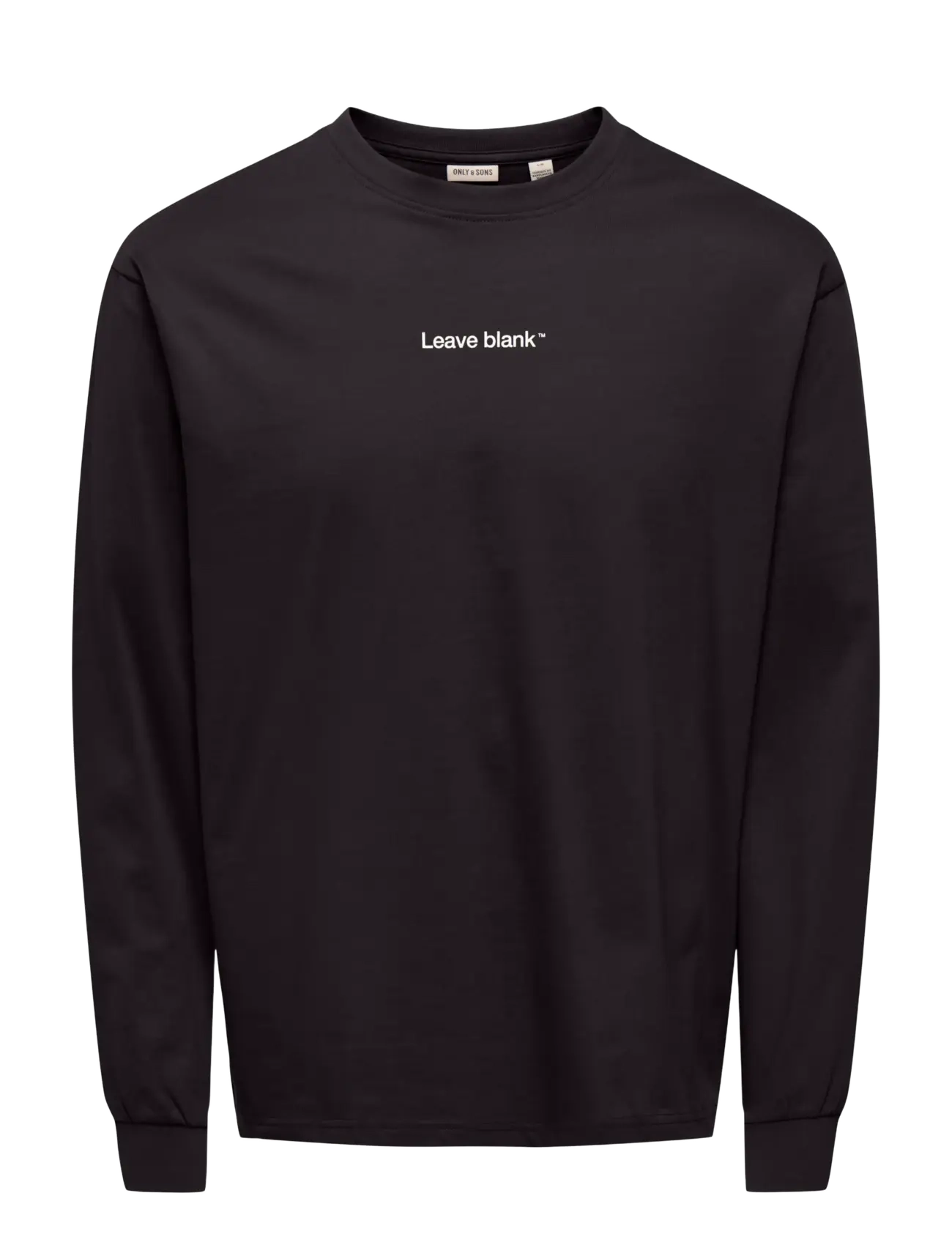 ONLY & SONS Onsfred Life Rlx Ls Varsity Tee Lb, XL, Black, T-Shirts > Langærmede, Herre