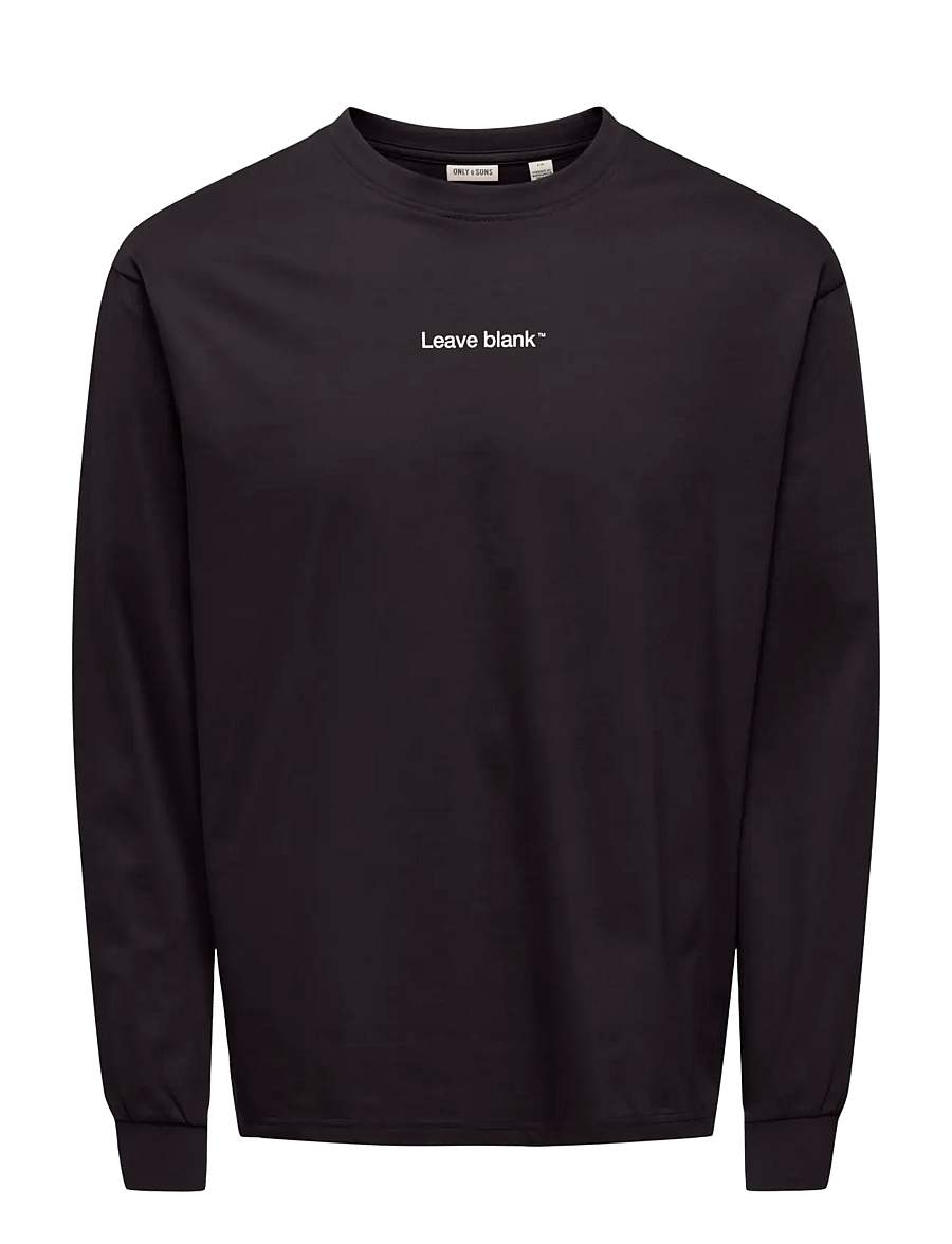 ONLY & SONS - ONSFRED LIFE RLX LS VARSITY TEE LB - black onyx - 0