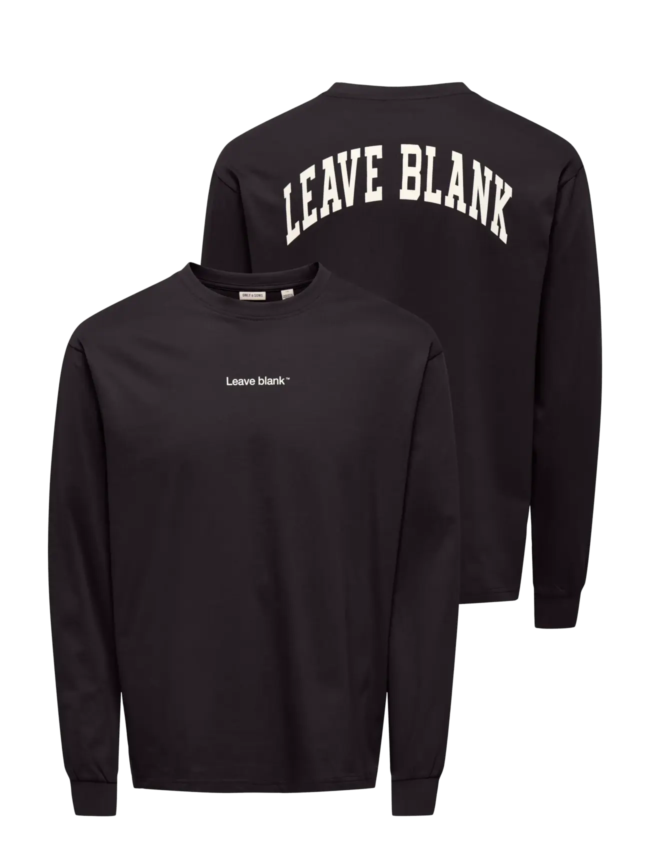 ONLY & SONS - ONSFRED LIFE RLX LS VARSITY TEE LB - black onyx - 2
