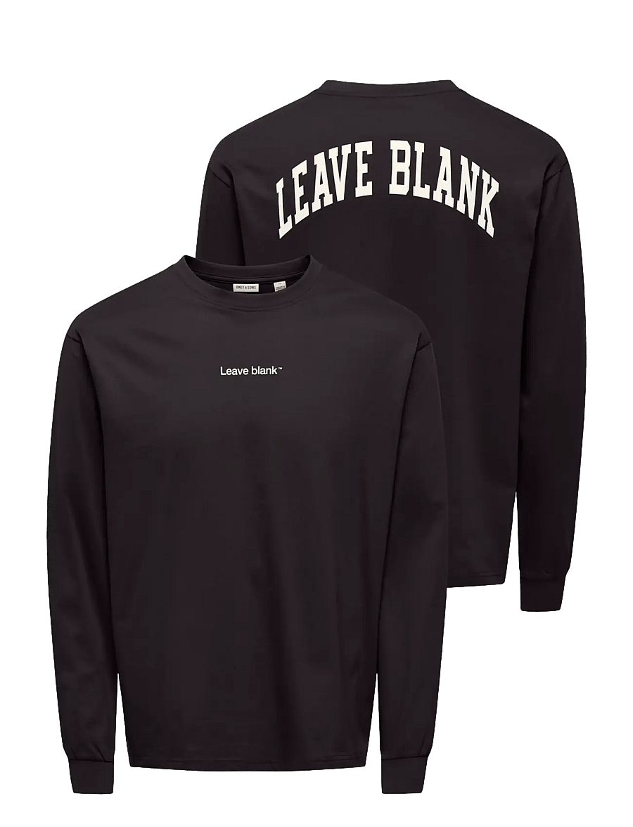 ONLY & SONS - ONSFRED LIFE RLX LS VARSITY TEE LB - black onyx - 2