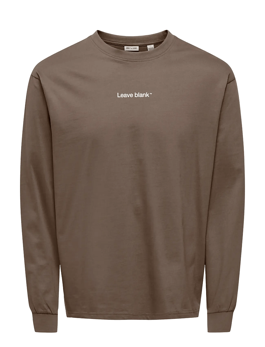 ONLY & SONS - ONSFRED LIFE RLX LS VARSITY TEE LB - långärmade t-shirts - fossil - 0