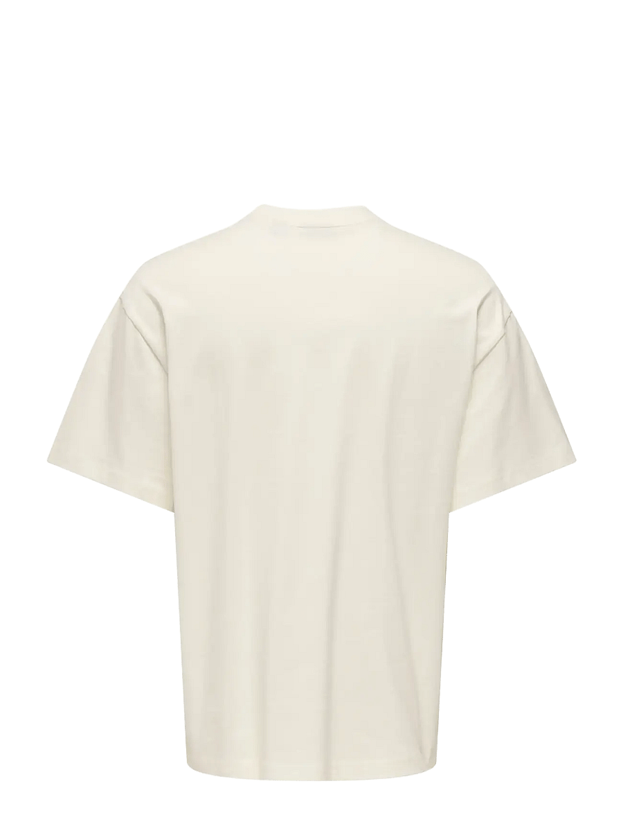 ONLY & SONS - ONSFRED LIFE OVZ TEE LB - whisper white - 1