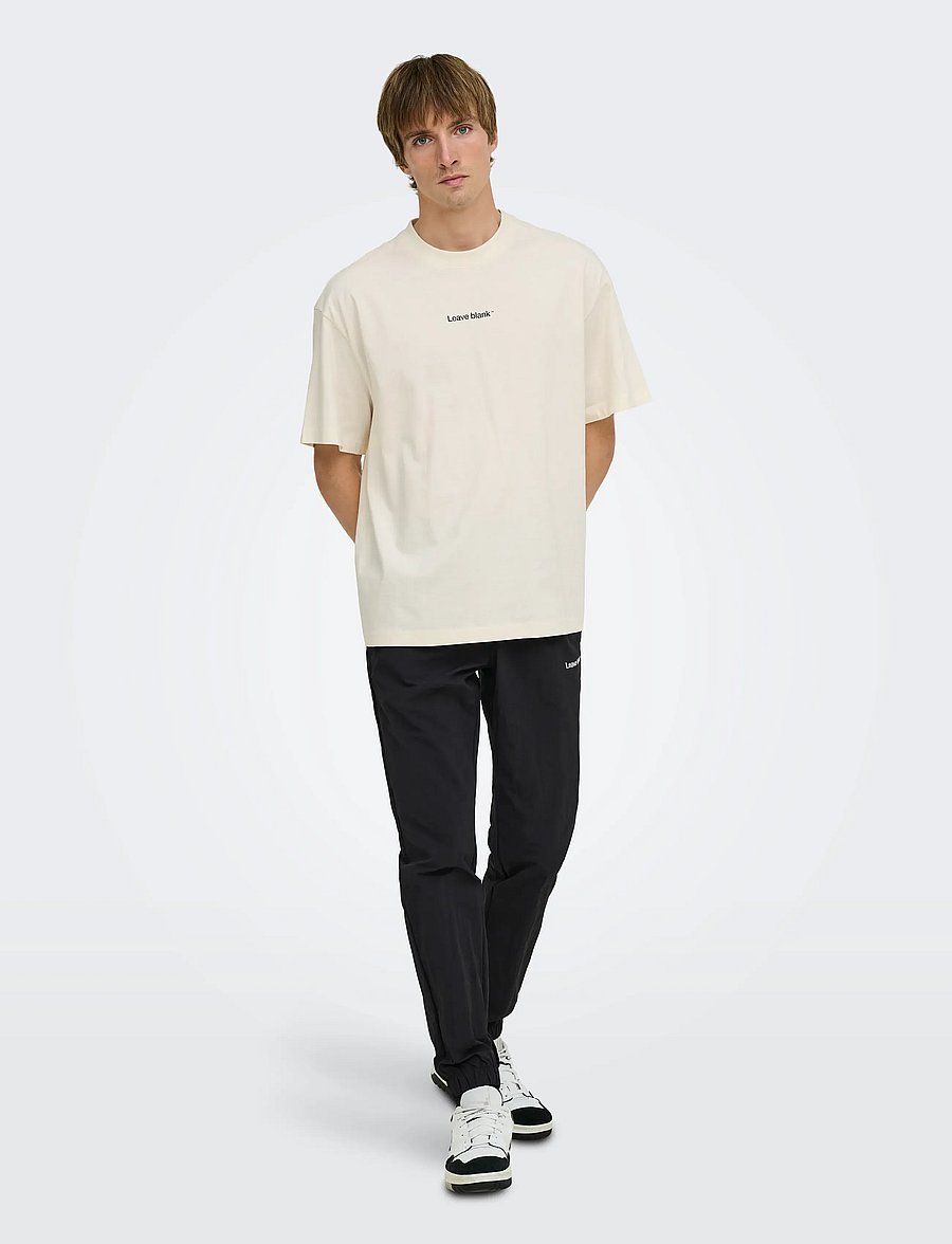 ONLY & SONS - ONSFRED LIFE OVZ TEE LB - kortärmade t-shirts - whisper white - 4
