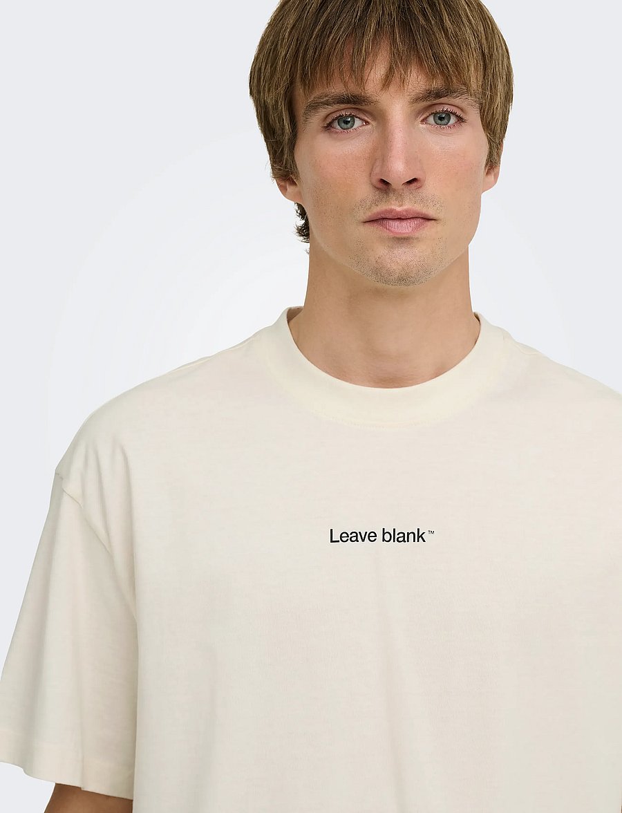 ONLY & SONS - ONSFRED LIFE OVZ TEE LB - kortärmade t-shirts - whisper white - 5