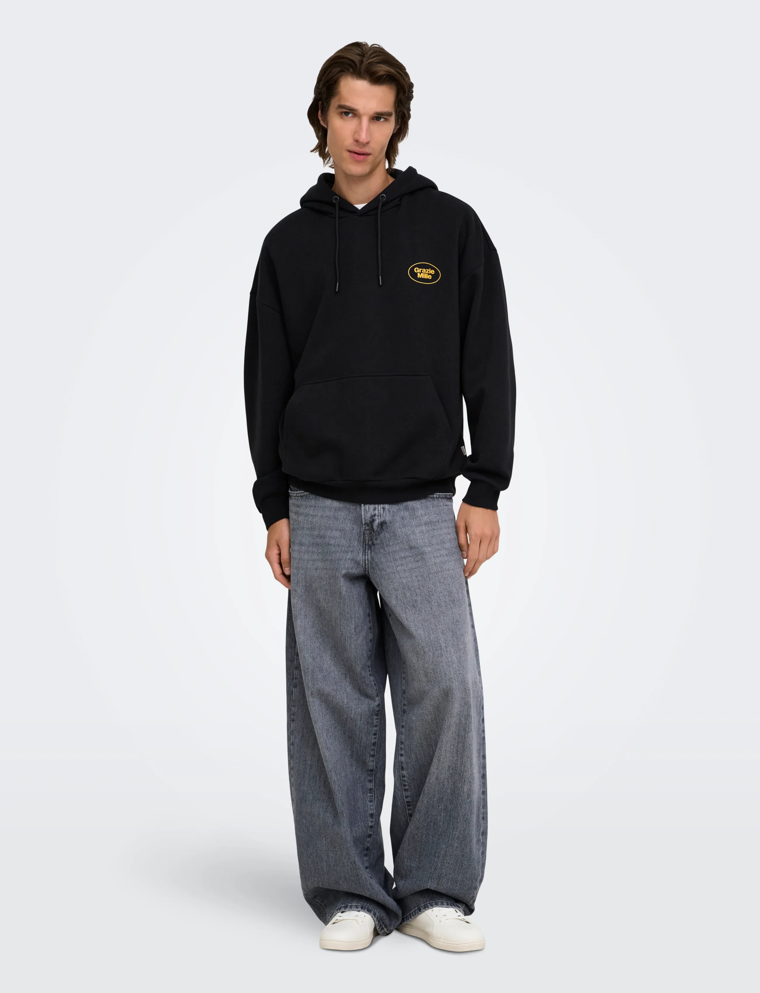 ONLY & SONS - ONSCERES MILANO OVZ LS HOODIE  SWEAT VD - black - 5