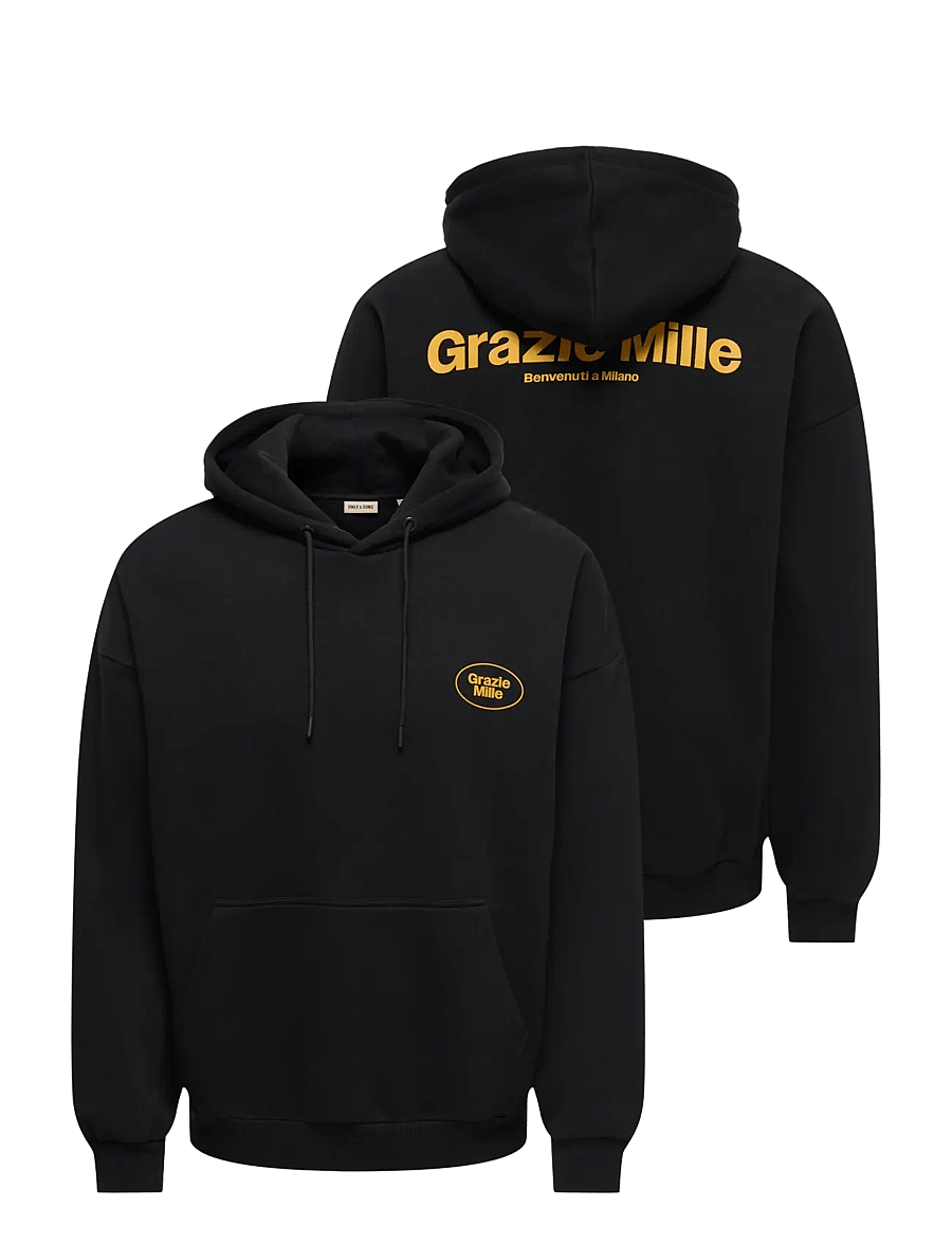 ONLY & SONS - ONSCERES MILANO OVZ LS HOODIE SWEAT VD - black - 3