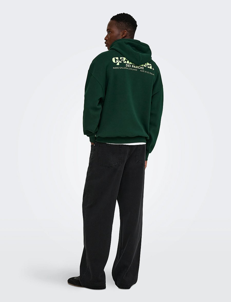 ONLY & SONS - ONSCERES MILANO OVZ LS HOODIE SWEAT VD - džemperiai su gobtuvu - pine grove - 3