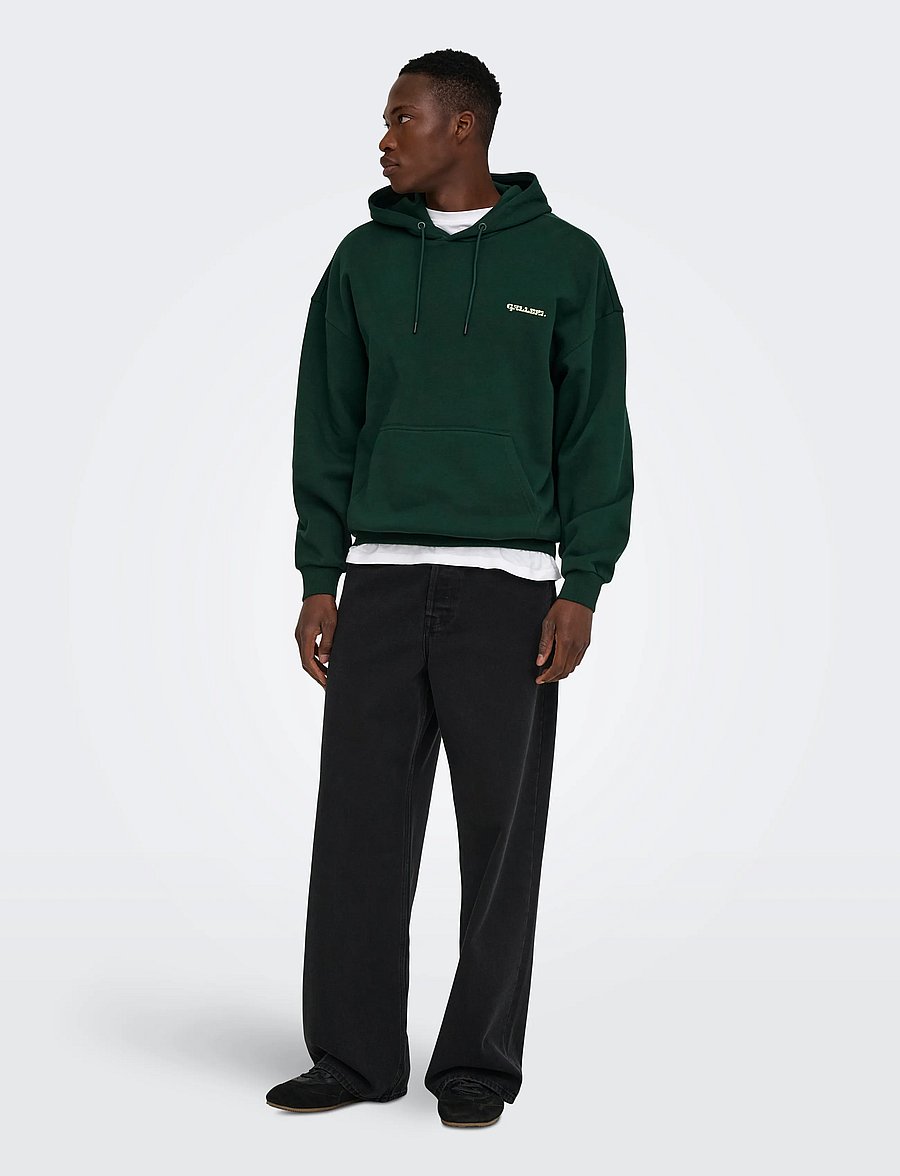 ONLY & SONS - ONSCERES MILANO OVZ LS HOODIE SWEAT VD - džemperiai su gobtuvu - pine grove - 4