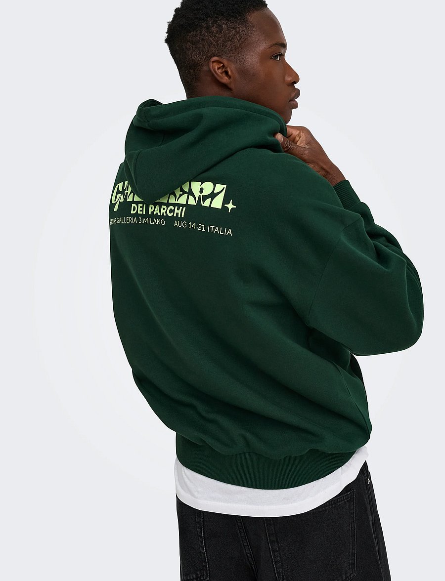 ONLY & SONS - ONSCERES MILANO OVZ LS HOODIE SWEAT VD - džemperiai su gobtuvu - pine grove - 5