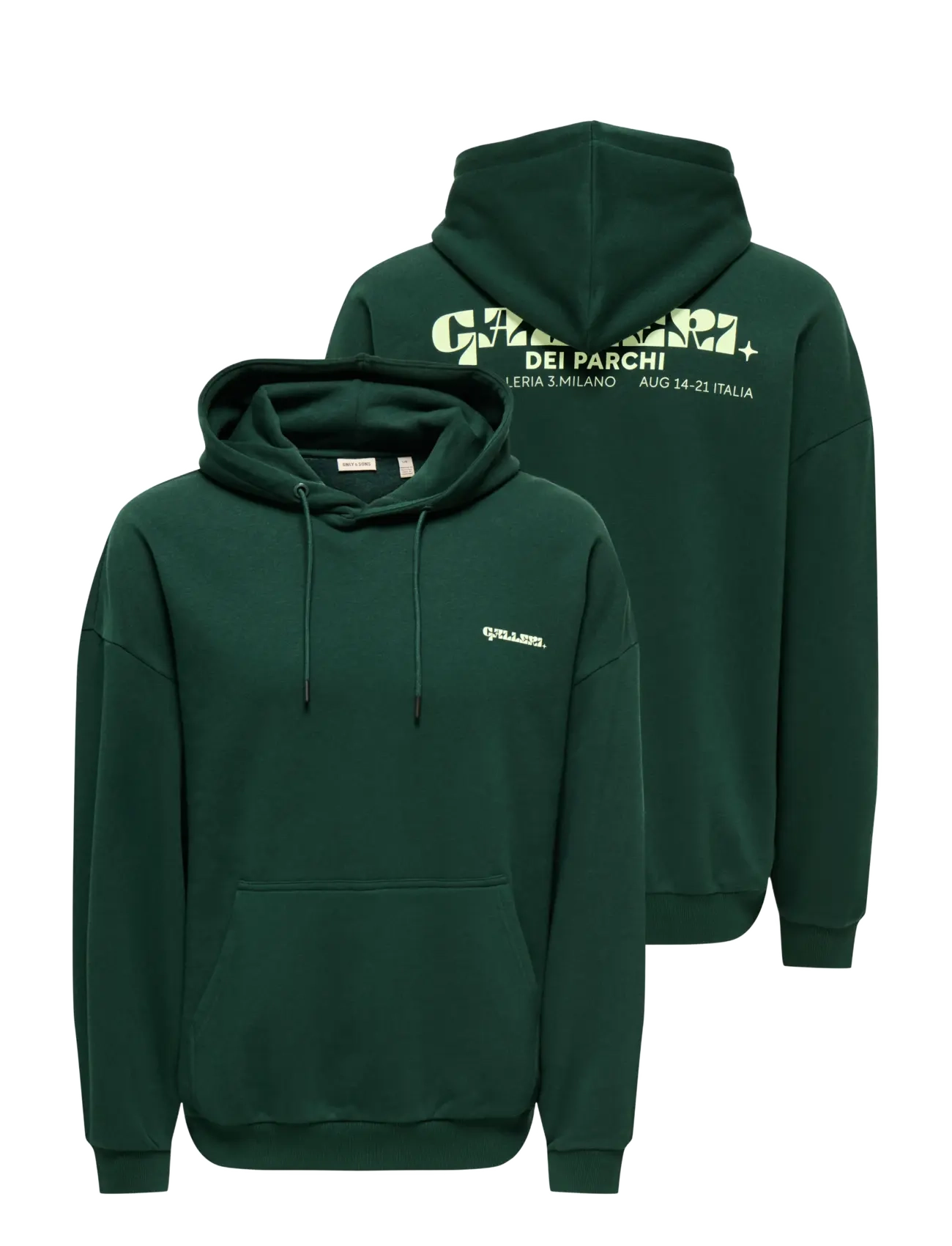 ONLY & SONS - ONSCERES MILANO OVZ LS HOODIE  SWEAT VD - pine grove - 2